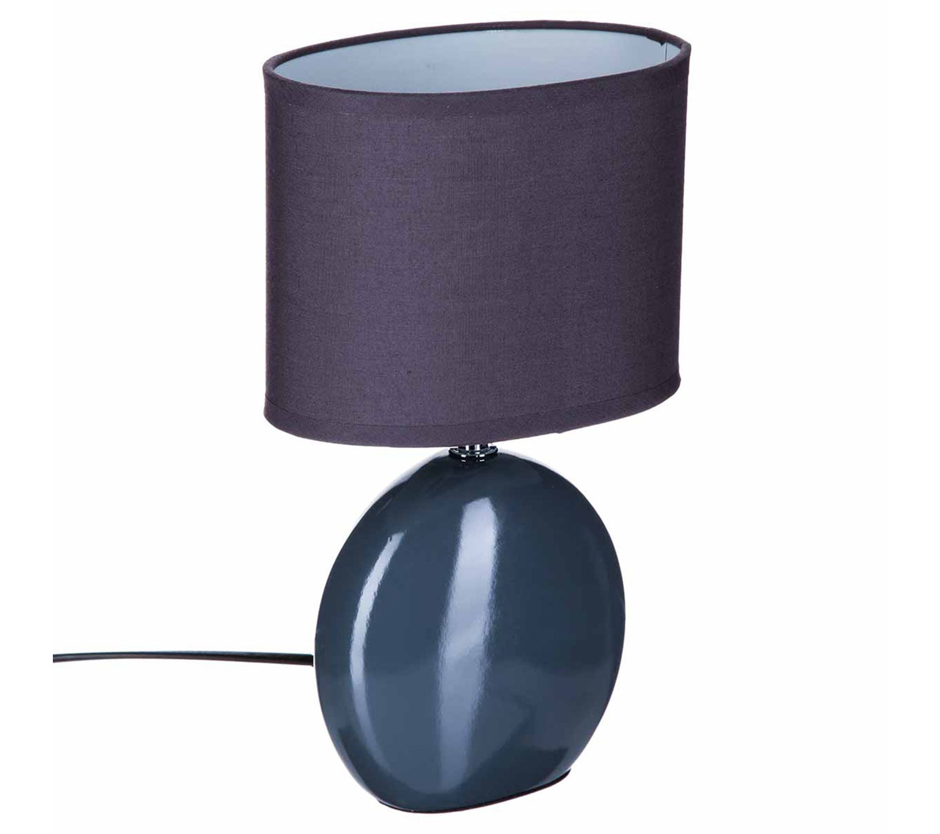Lampe Ovale En Céramique H. 31 Cm. Gris Lampe à poser BUT