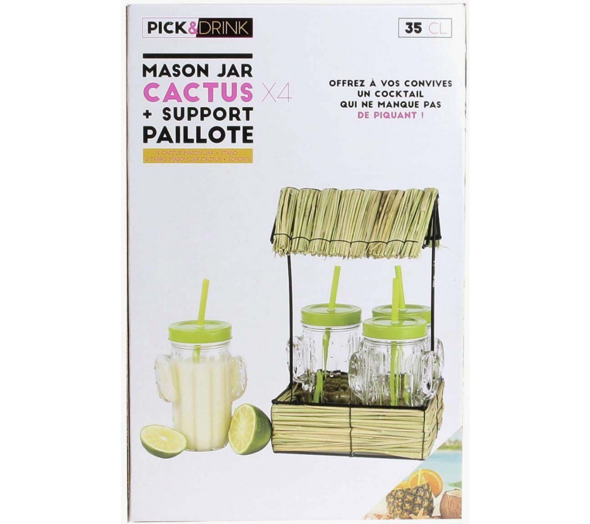 Verres À Cocktail Avec Support Paillote - Coffret ...