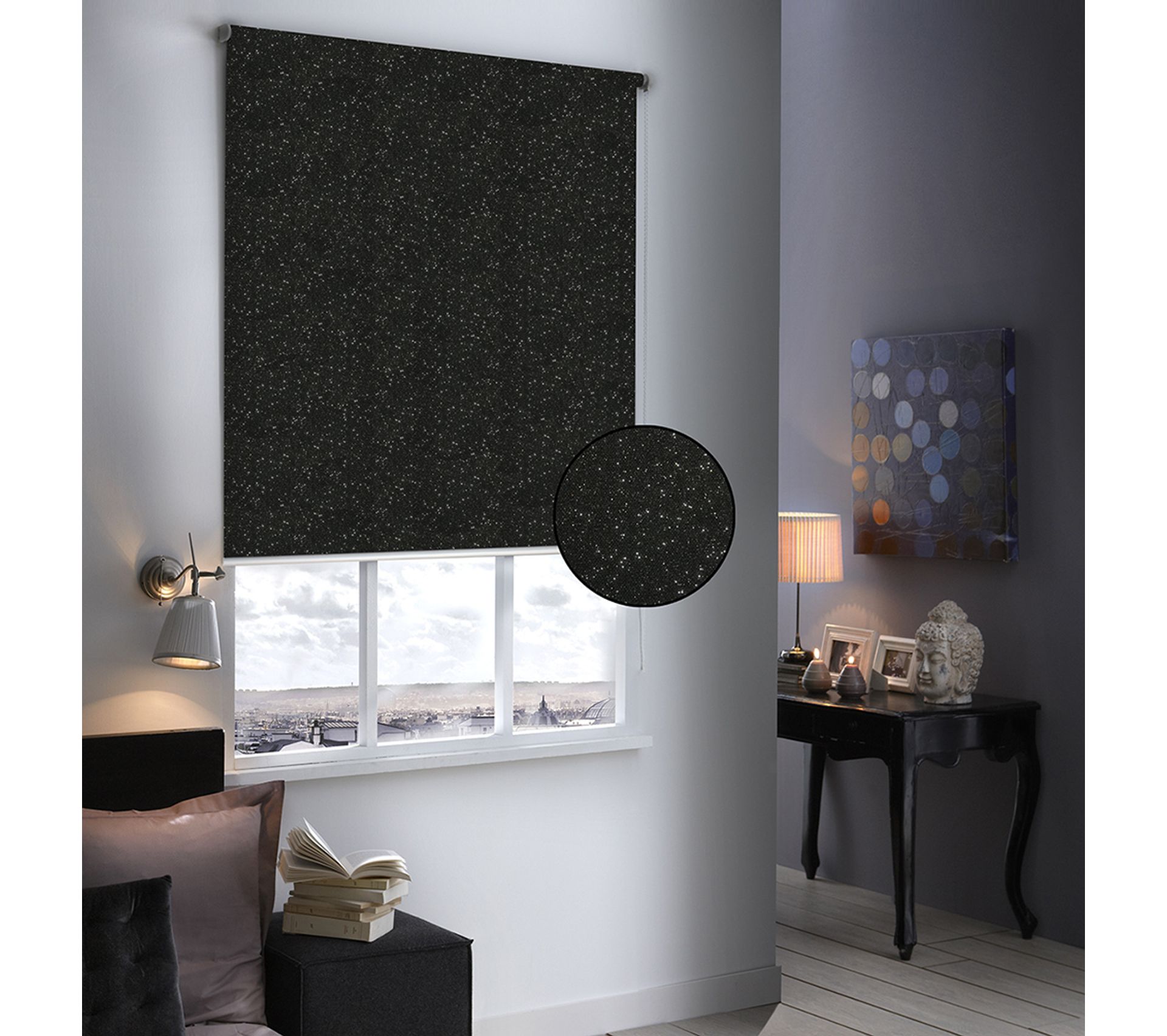 Store Enrouleur Occultant Must Paillette 60 X 190 Cm Noir Store But