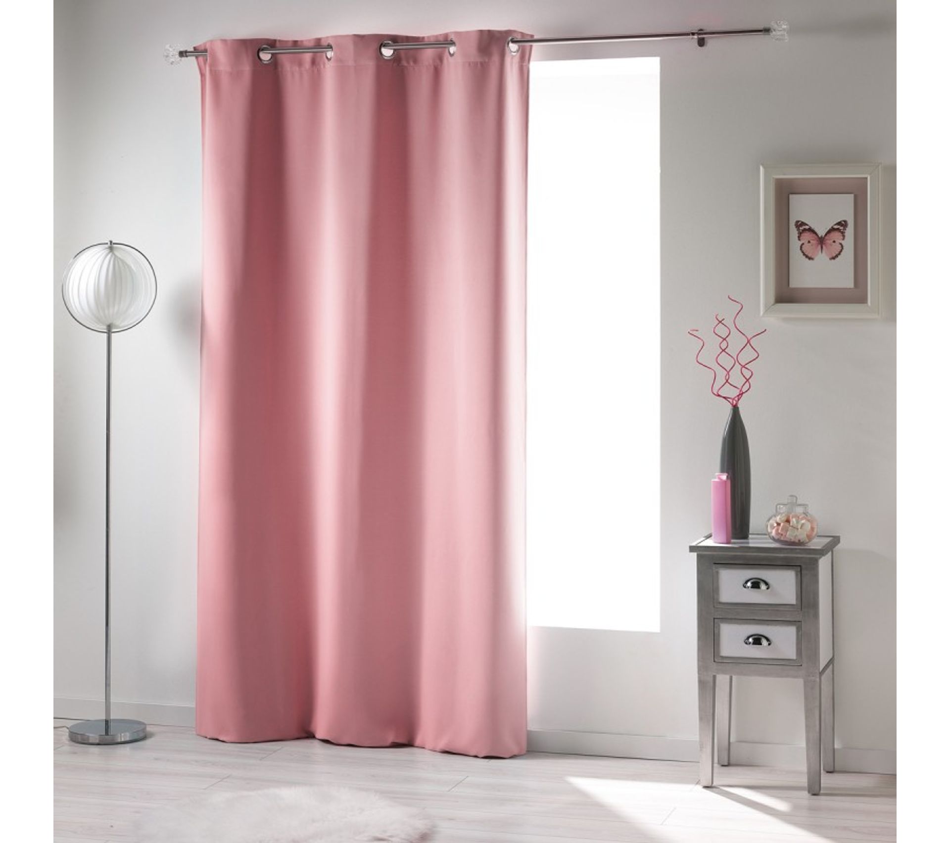 rideau rose occultant