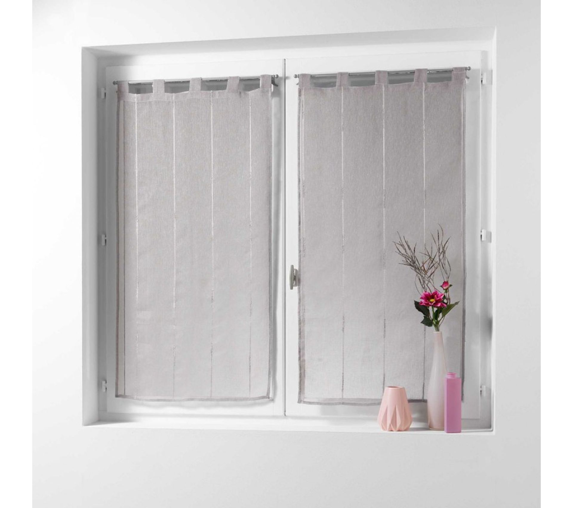 Paire De Voilages "linahe" 60x120 cm Taupe Voilage BUT