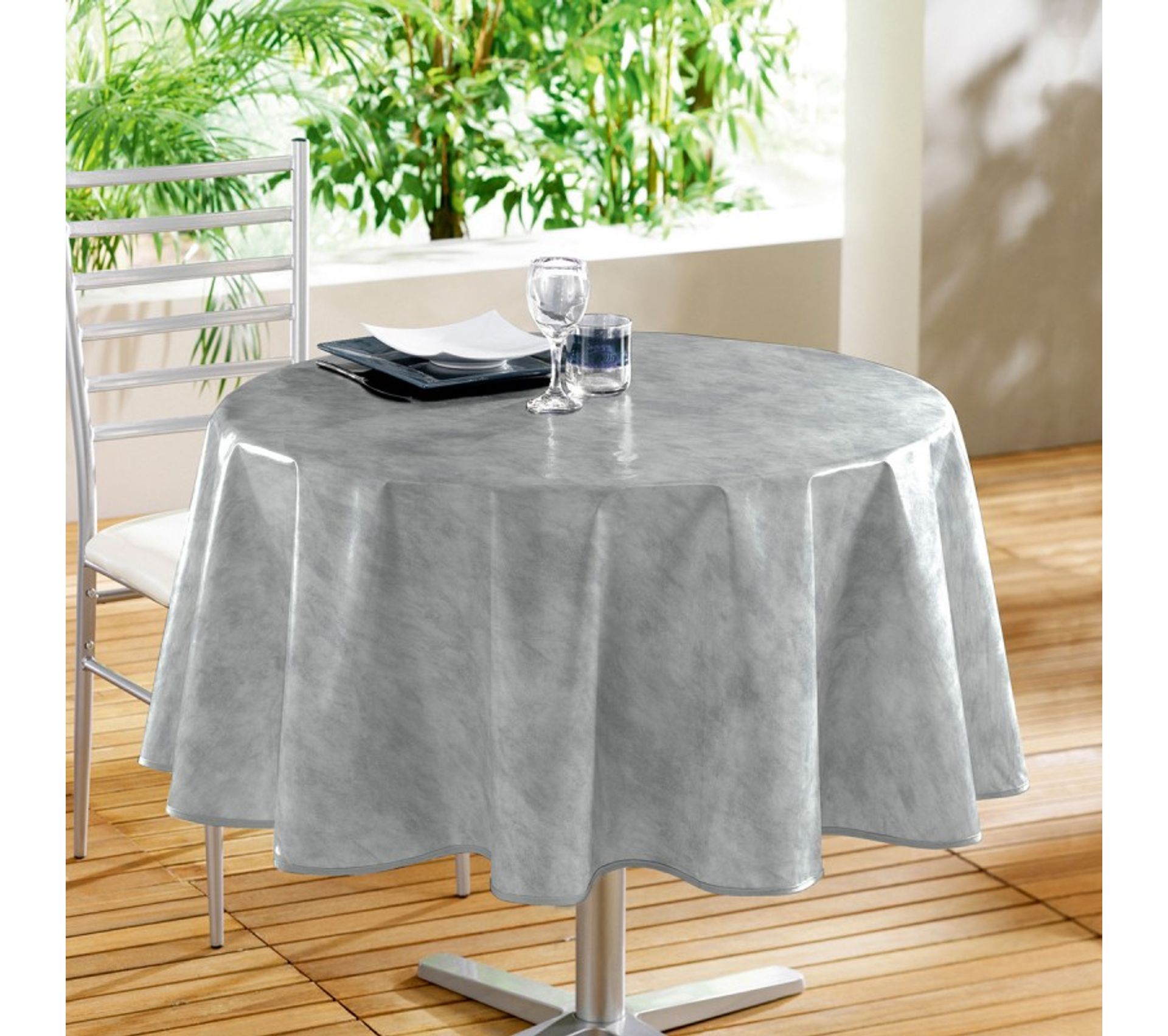 Nappe Toile cir/ée au m/ètre Faux Beton beige