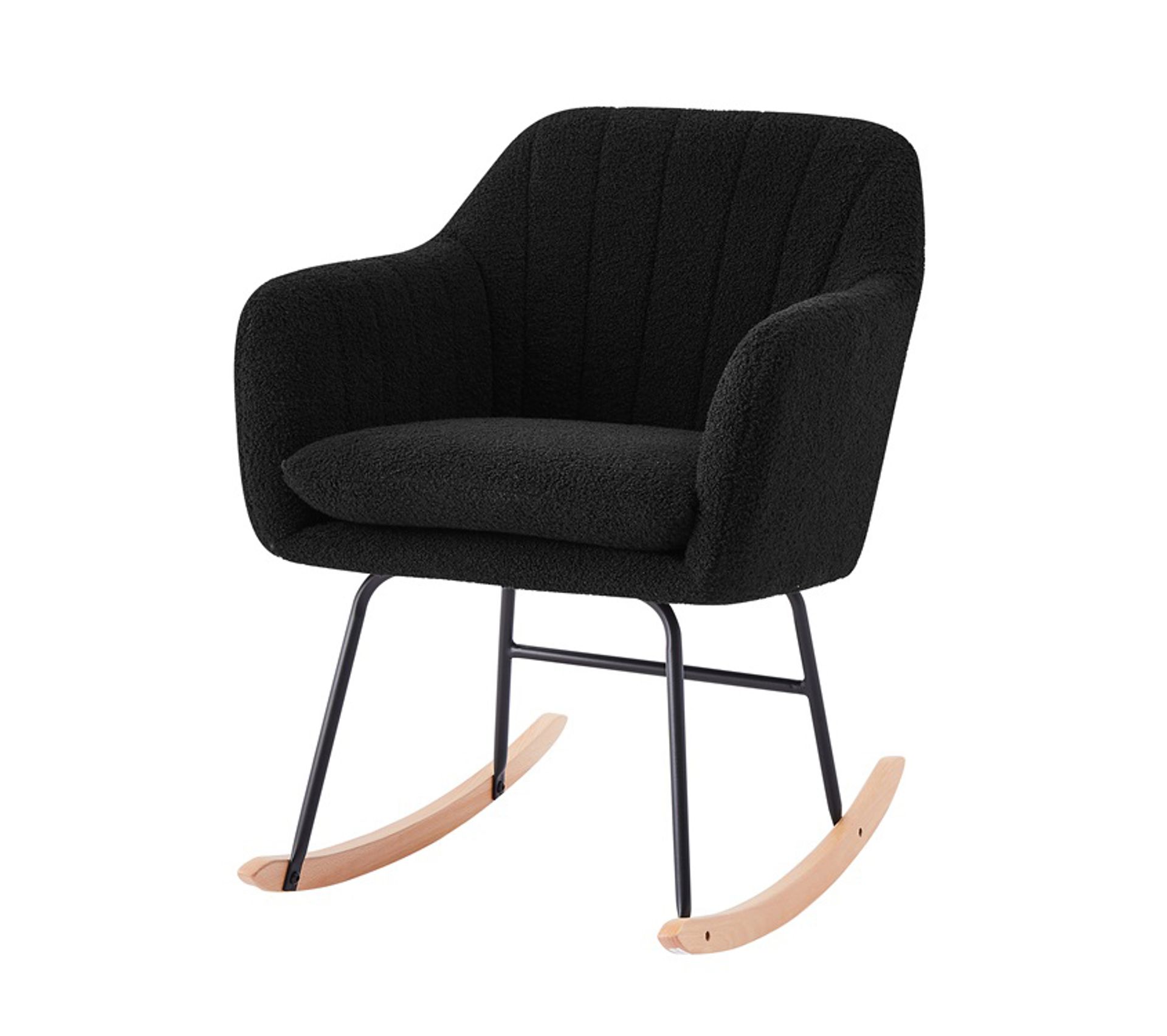 Fauteuil Elsa à Bouclette Noir Rocking Chair Fauteuil BUT