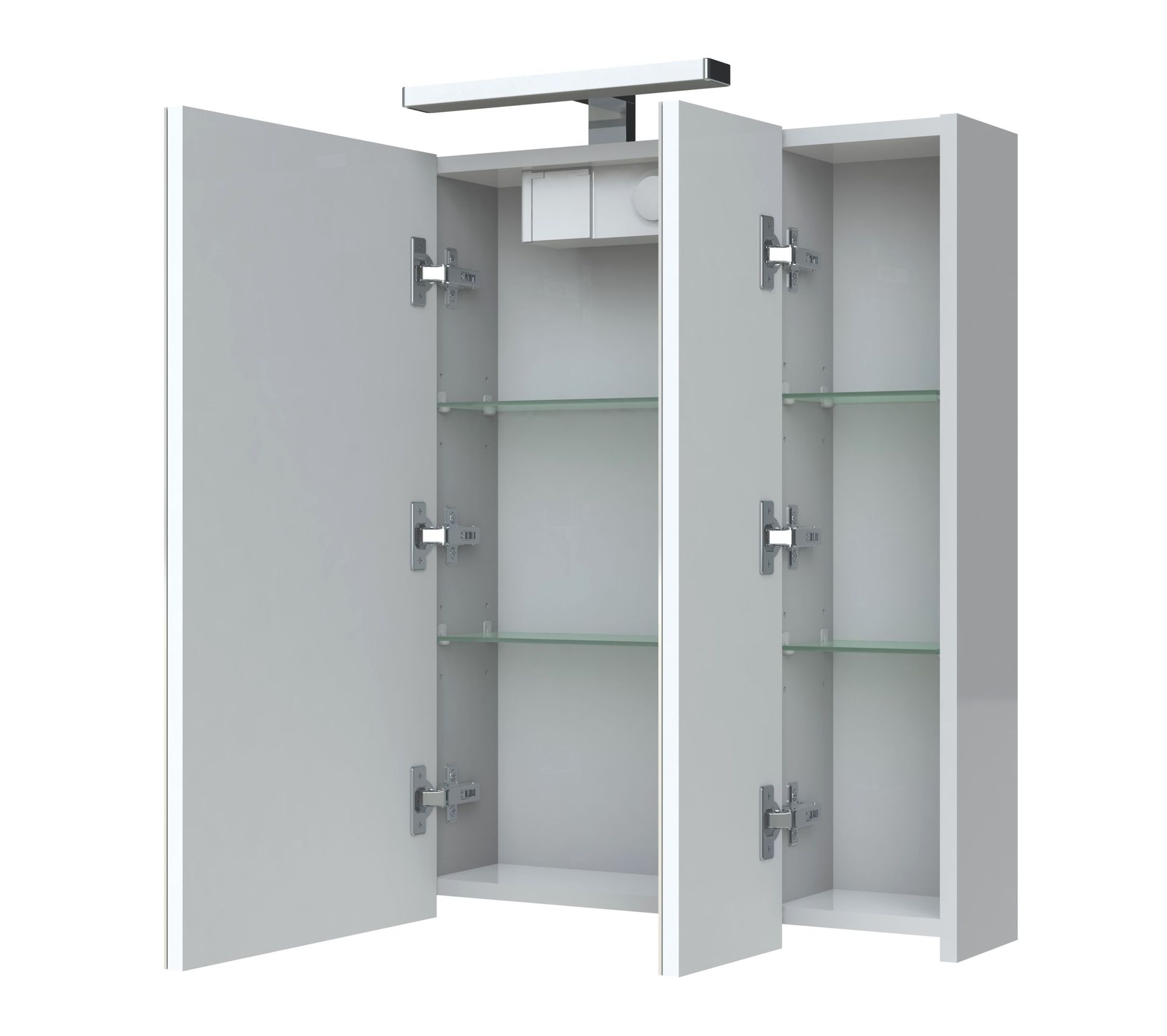 Armoire De Toilette Éclairante 3 Portes Juno L. 70 X H. 75 Cm Gris