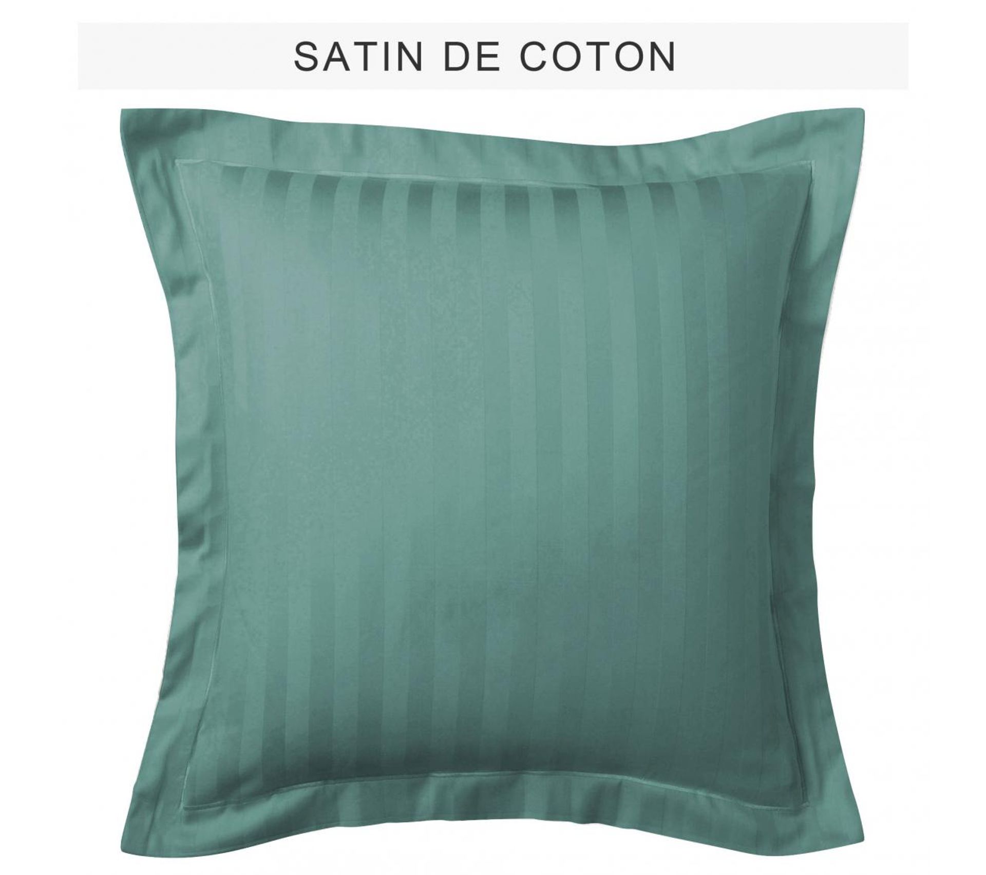 Taie D'oreiller 50x70cm Percale Coton - Volant Plat Coloris Lin, Qualité 80 Fils/cm²
