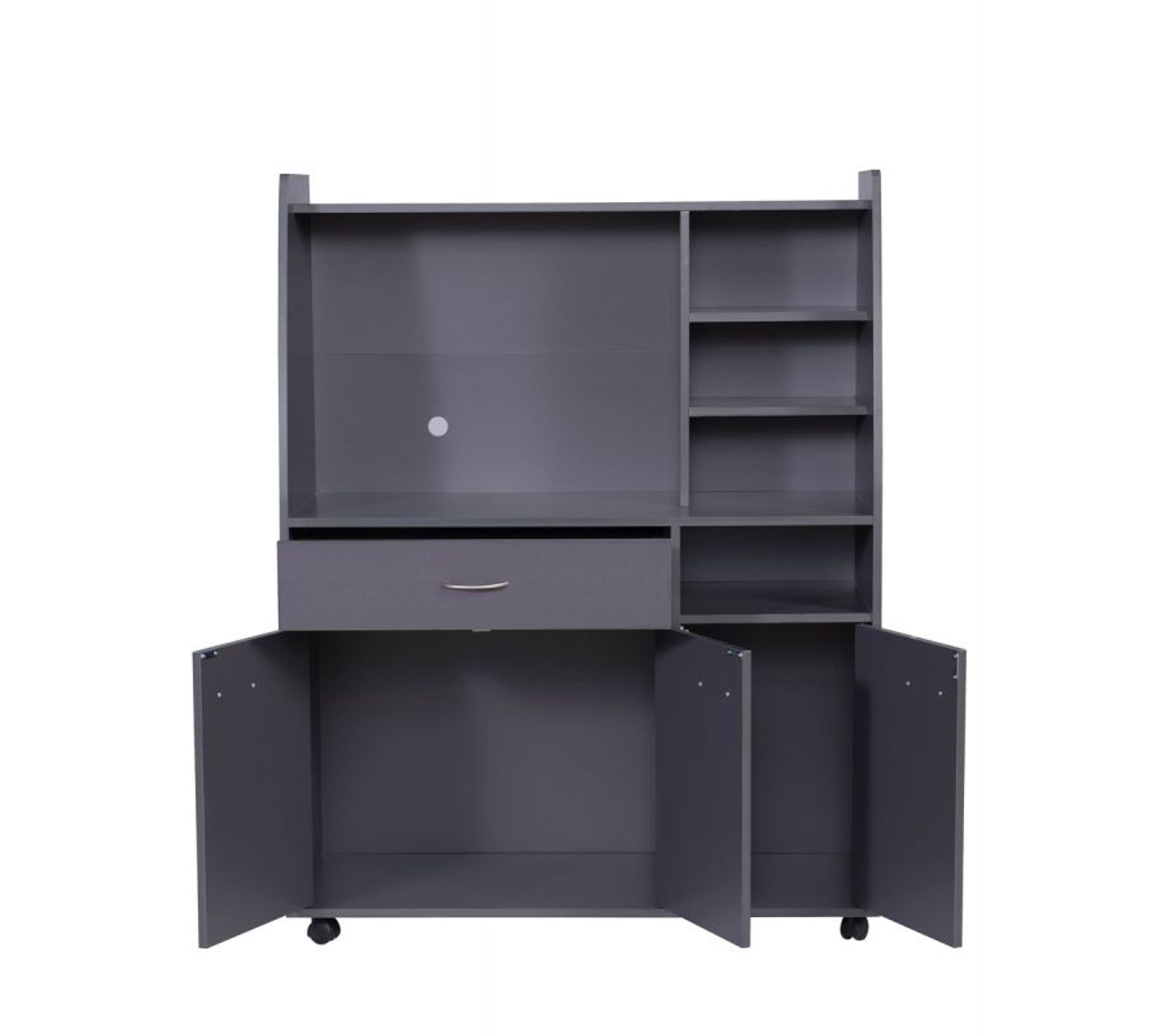 Meuble De Rangement 3 Portes "morin" 100 cm Gris Foncé Desserte BUT