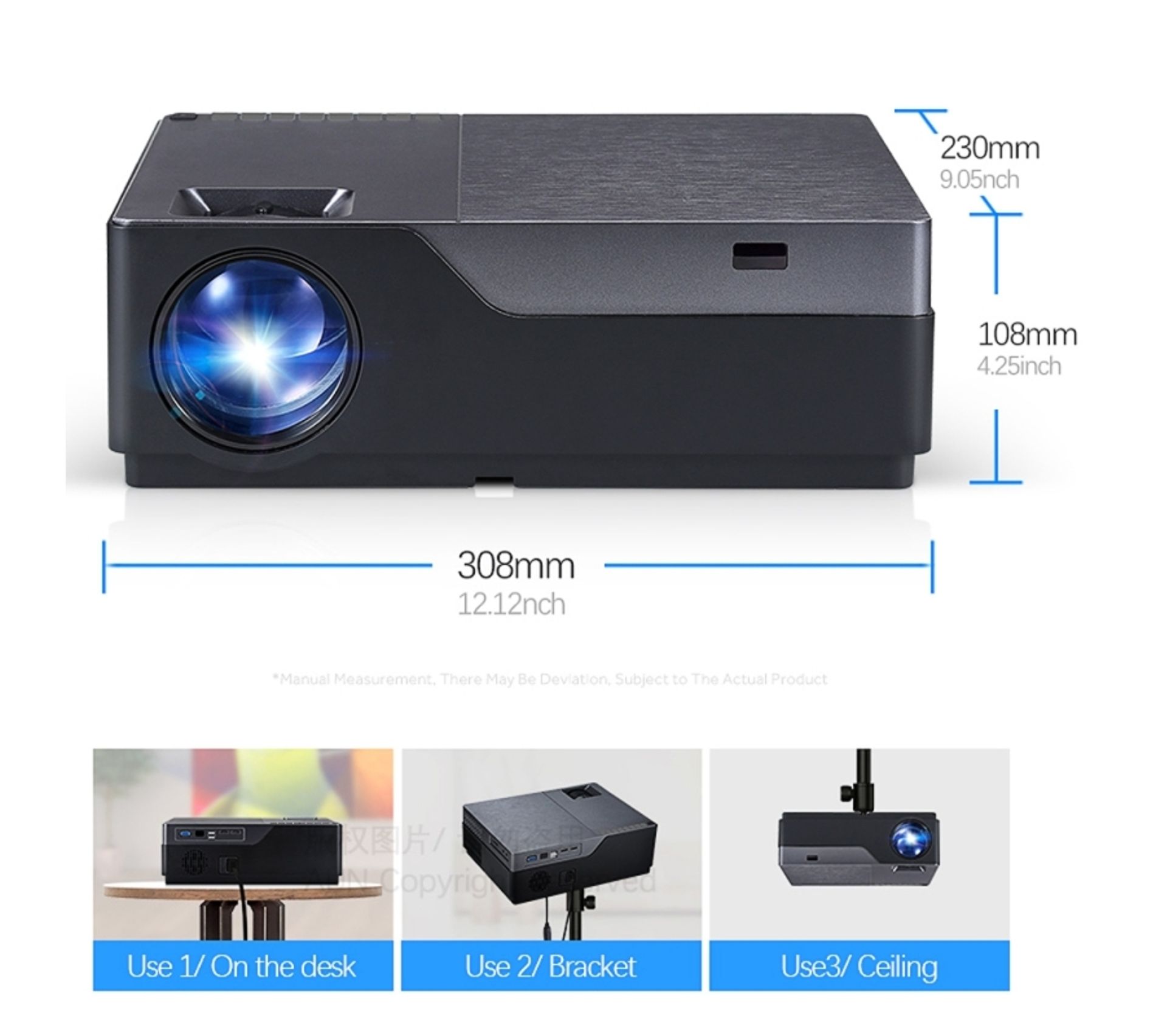 Vidéoprojecteur Android 6.0 Projecteur Lcd 5500 Lumens Bluetooth Wifi