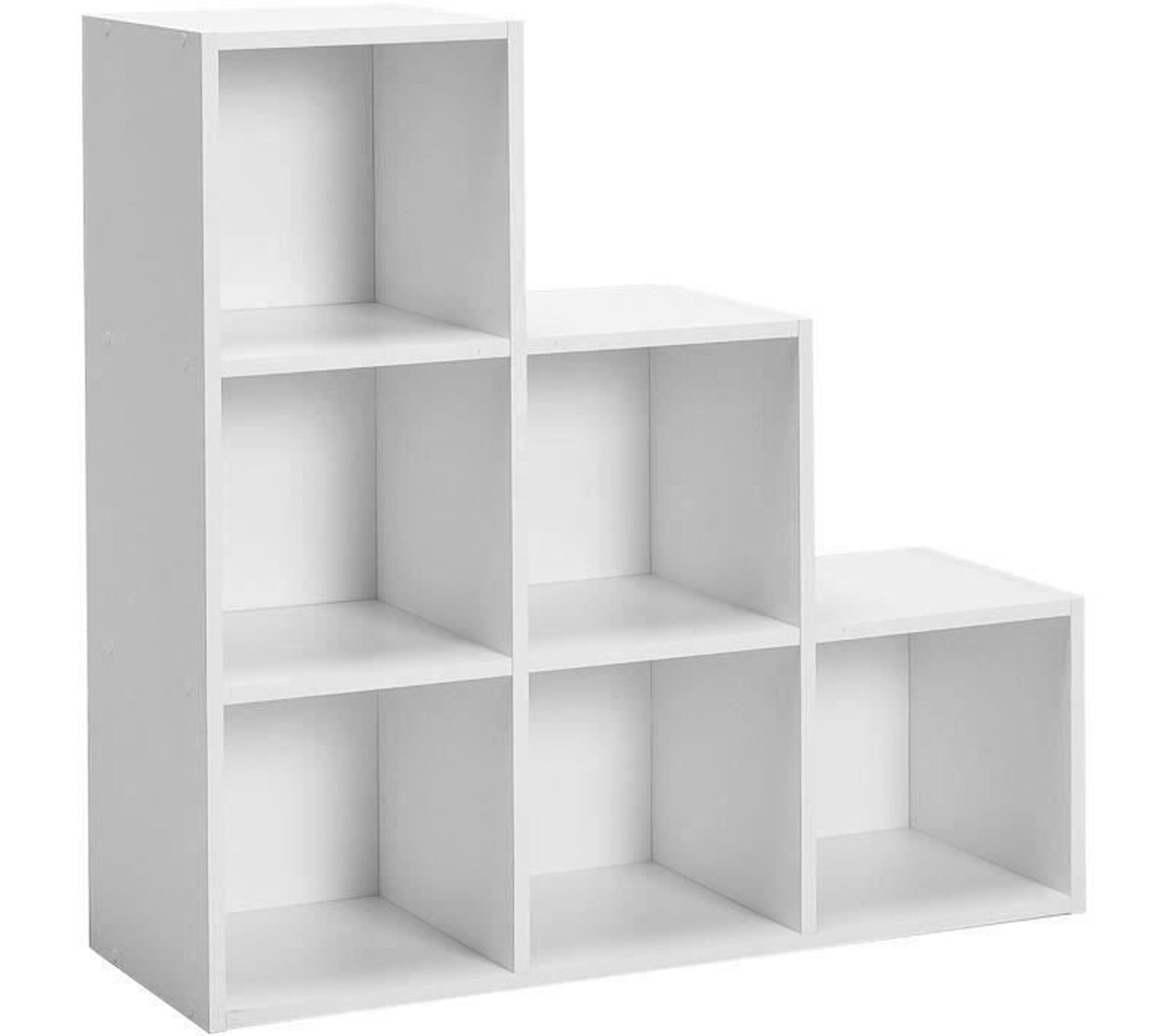 Meuble De Rangement 6 Cases Escalier Blanc L 91x P 30 X H 91