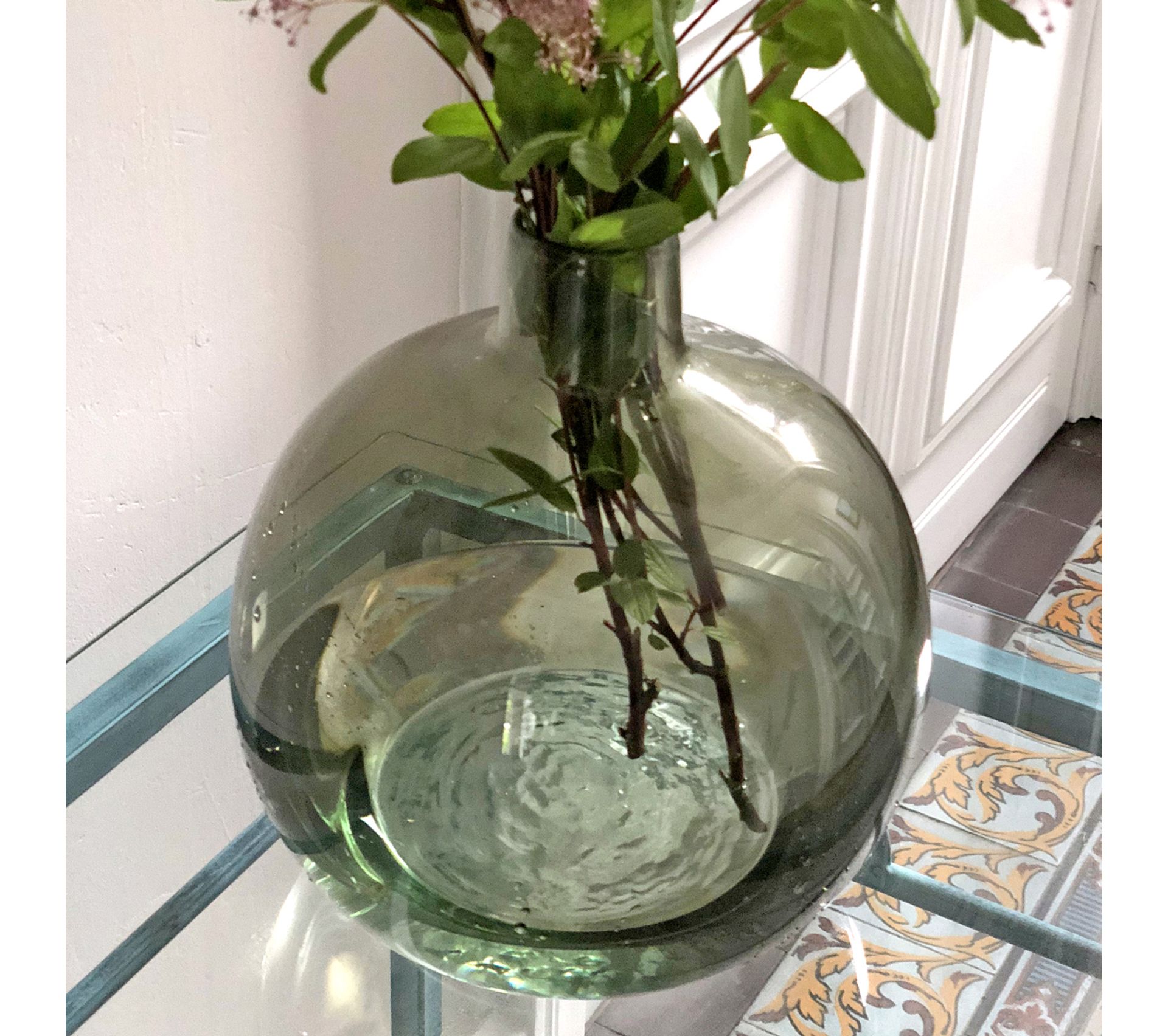 Vase Damejeanne Vert En Verre Recyclé 35cm Vase BUT