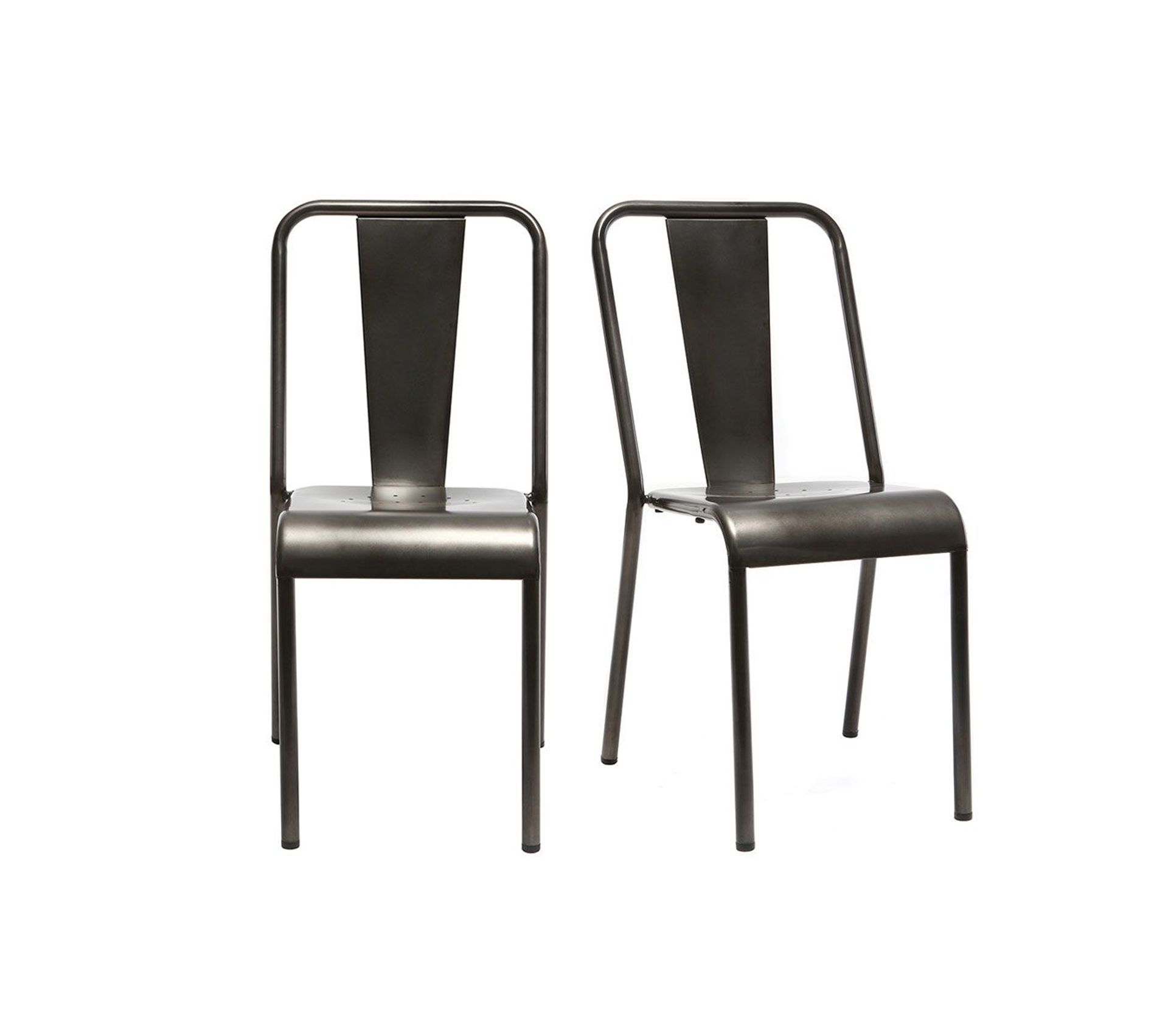 Chaises Design Metal Inox Lot De 2 Evan Chaise But