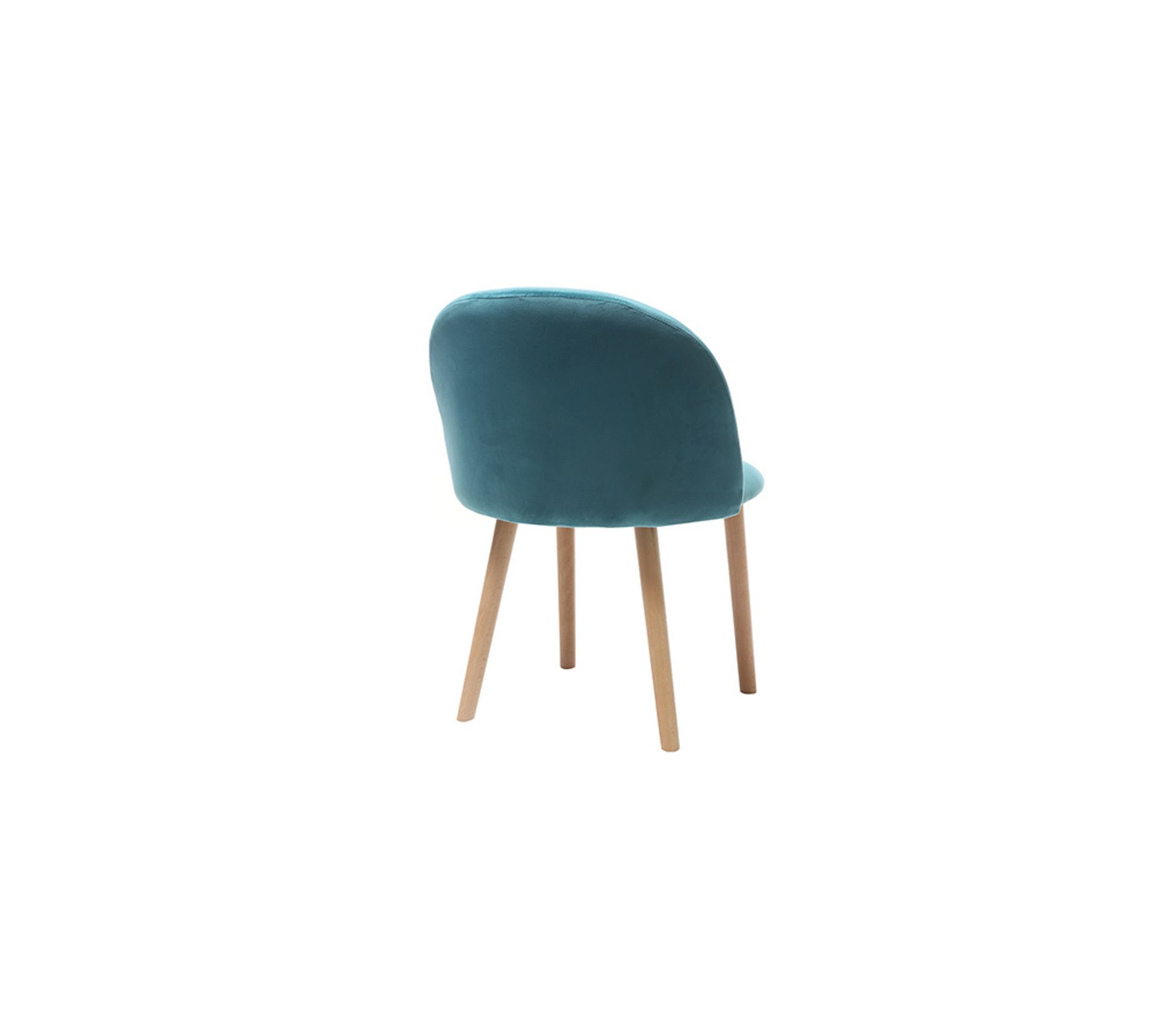 Chaise Scandinave Velours Bleu Canard Et Bois Celeste ...