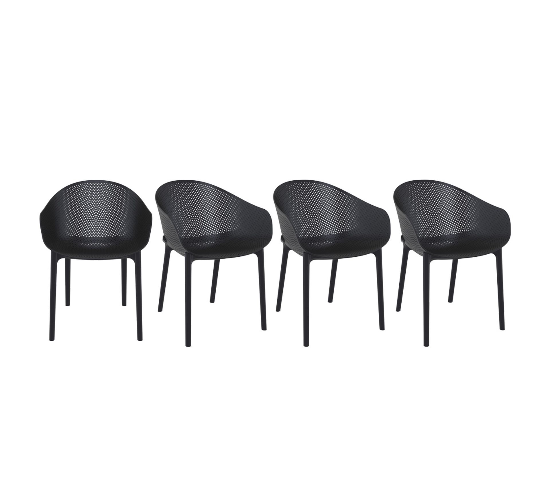 Chaises Design Empilables Noires Intérieur Extérieur (lot De 4) Oskol Chaises Design Empilables Noires Intérieur Extérieur (lot De 4) Oskol