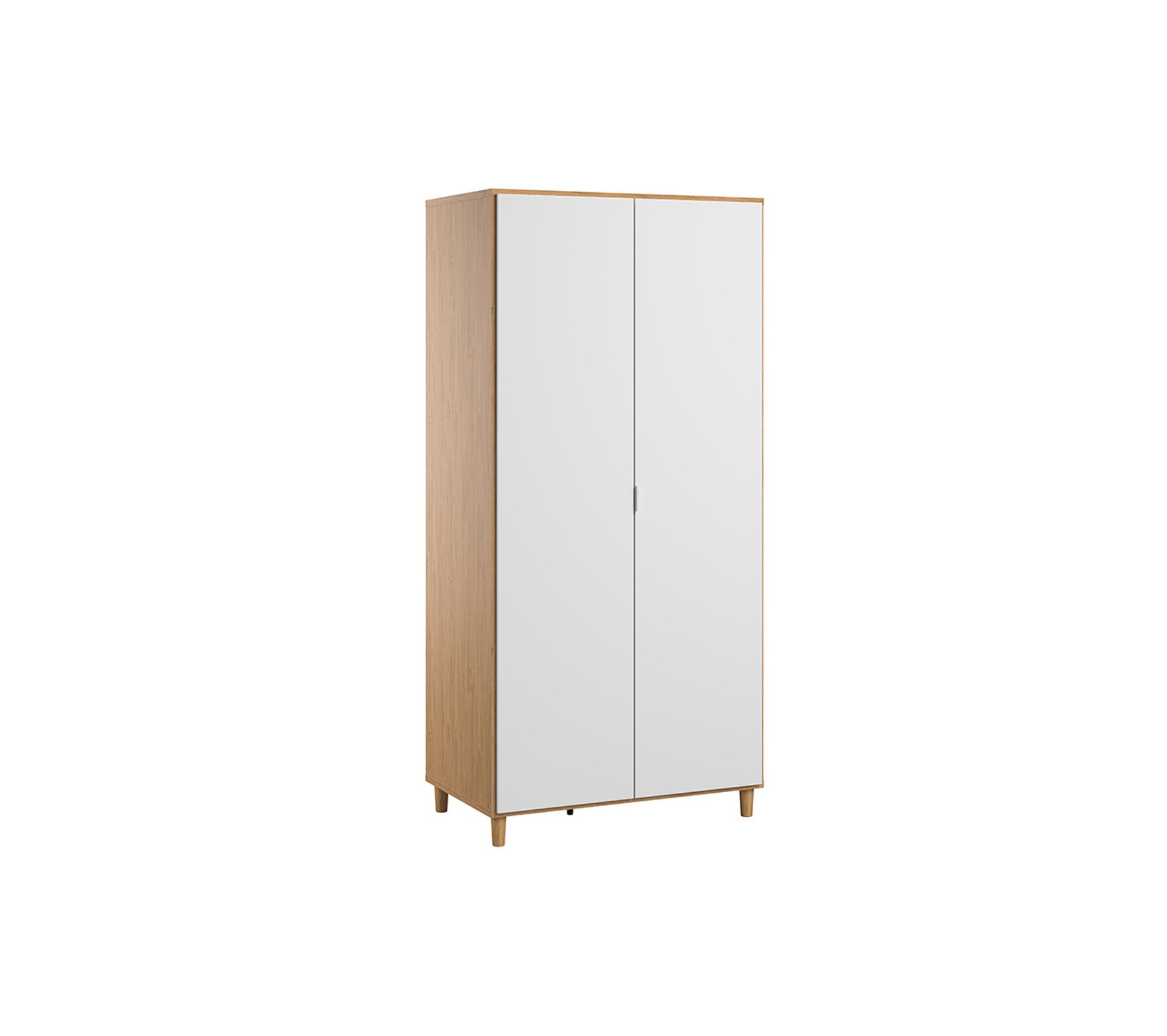 Armoire Penderie Blanc Et Bois Lou Armoire BUT