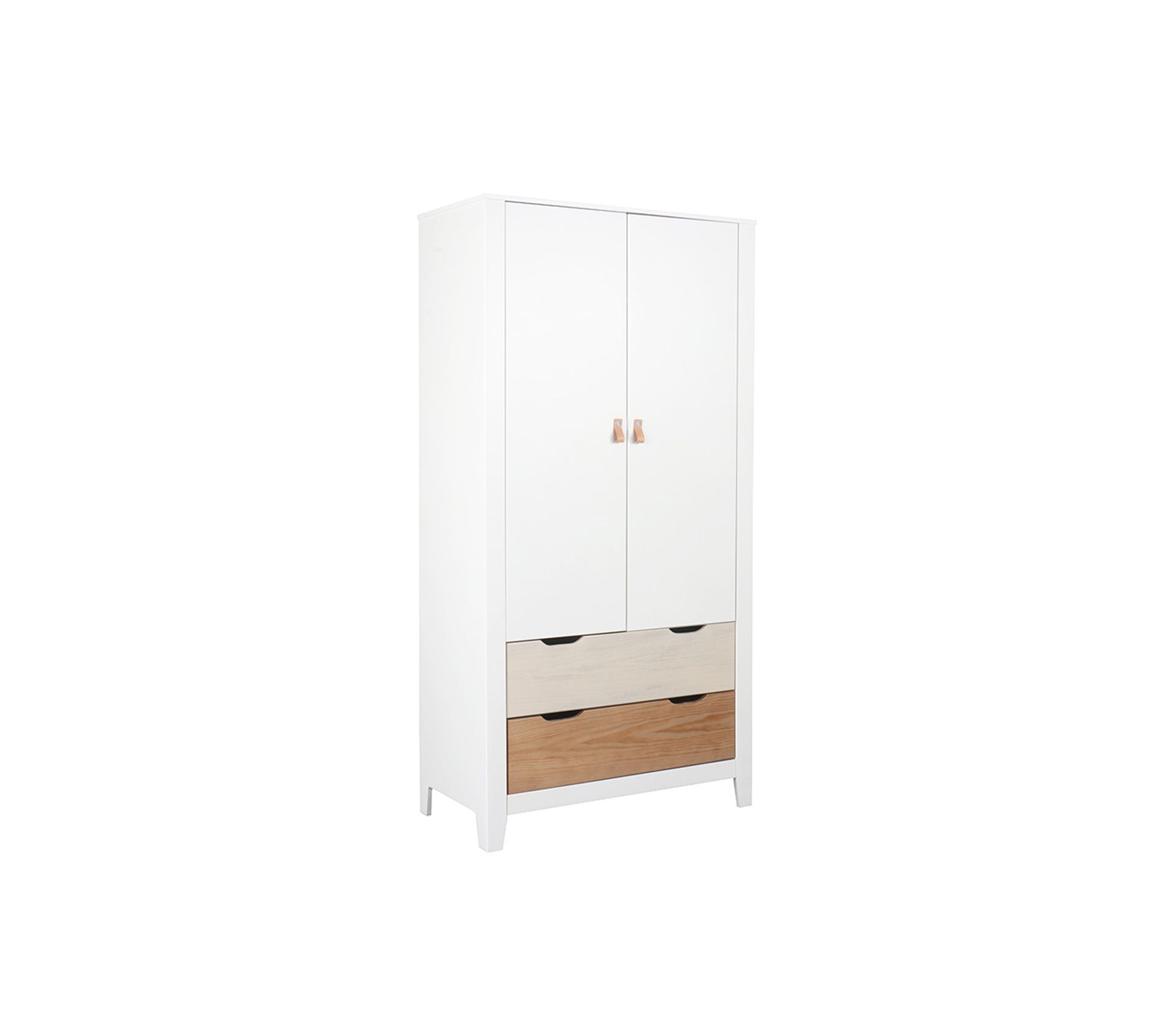 Armoire Scandinave Avec Penderie Et Tiroirs Bois Blanc Molene Armoire BUT