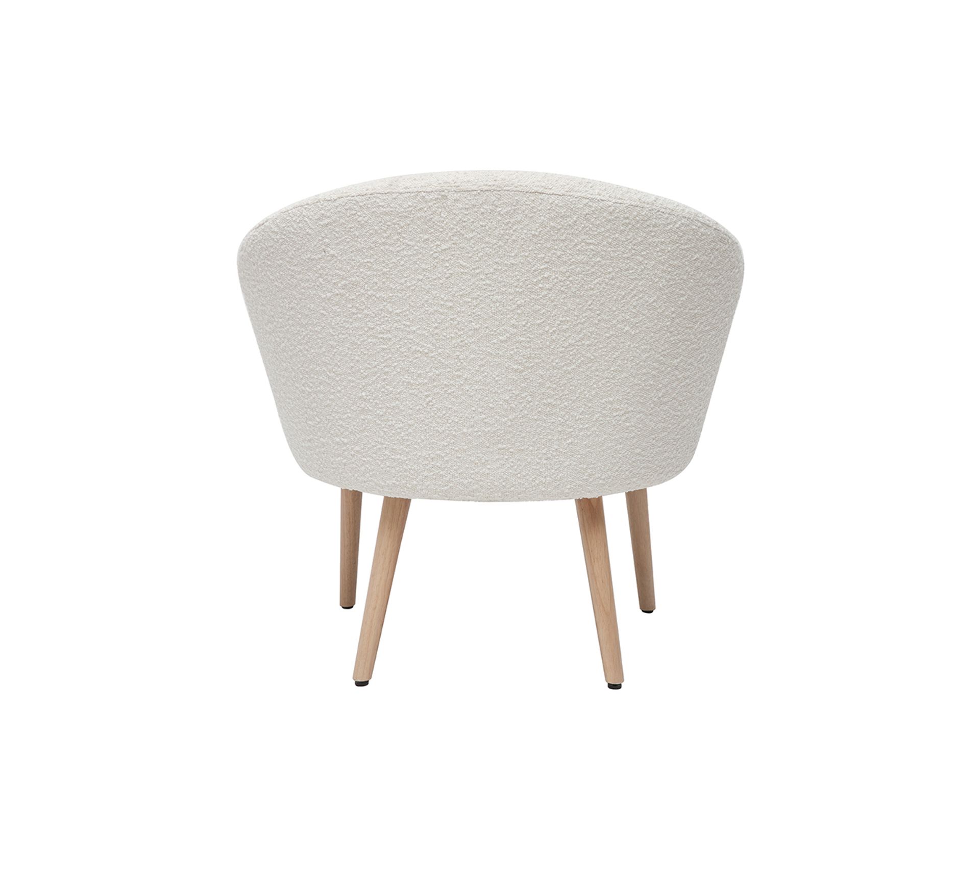 Fauteuil COZY MILA Par BRICOCHIC + Pouf Inclus - Laine Bouclée Blanche - Design Contemporain