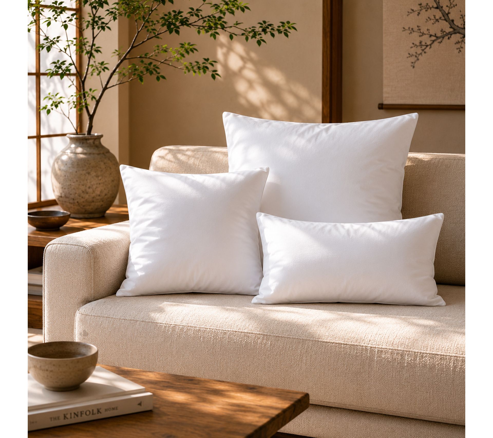 Blumtal Lot De 4 Coussin Rembourré 40x40 Cm – Mousse Dense OEKO-TEX, Lavable, Moelleux Canapé & Lit