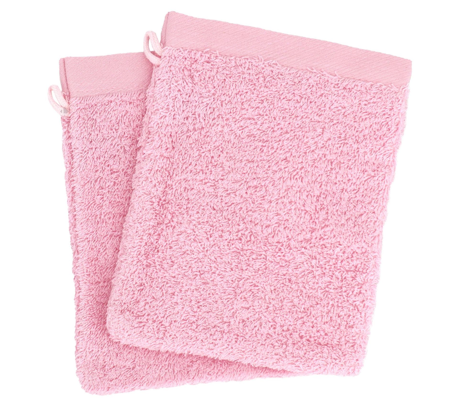 Lot De 2 Gants De Toilette 16x21 Cm Coton Peign Alba Rose Bonbon 