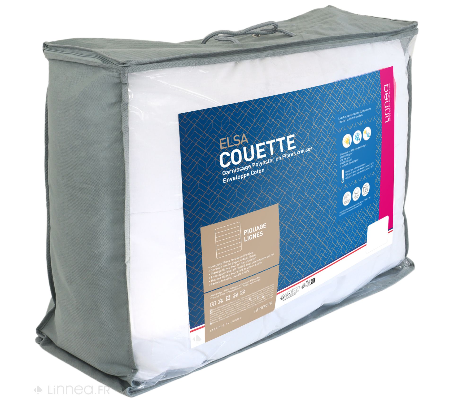 Couette Hiver 300x240 Cm Cocoon - Garnissage Polyester 400 G/m² - Très Chaude Et Douce - Fabriquée En Europe