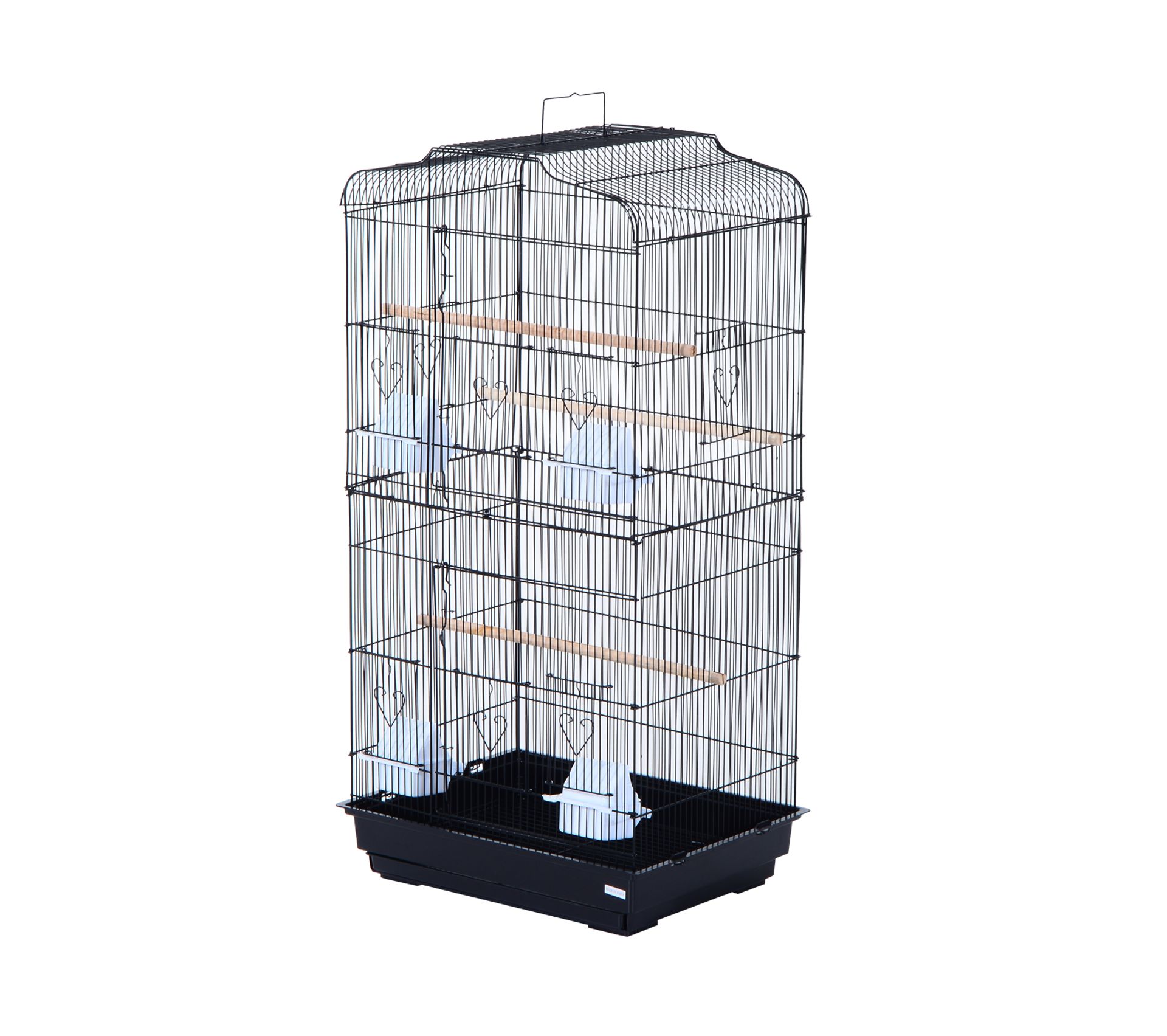Cage A Oiseaux Voliere Avec Mangeoires Perchoirs Noir Oiseau But