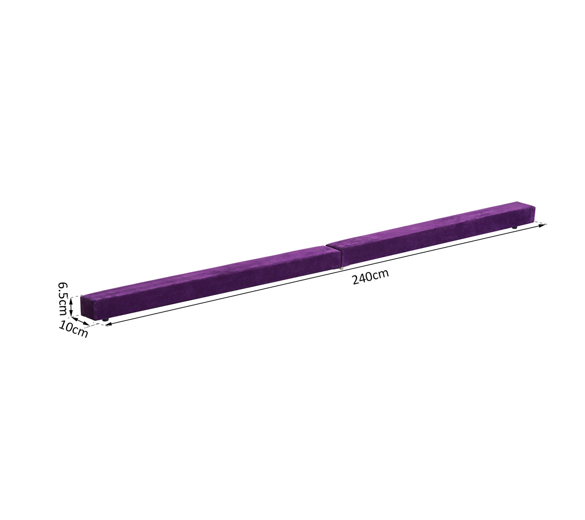 Poutre De Gymnastique Pliable Myllna 2m10 - Pour Enfants Et Adultes, Revêtement Daim, Largeur 10cm