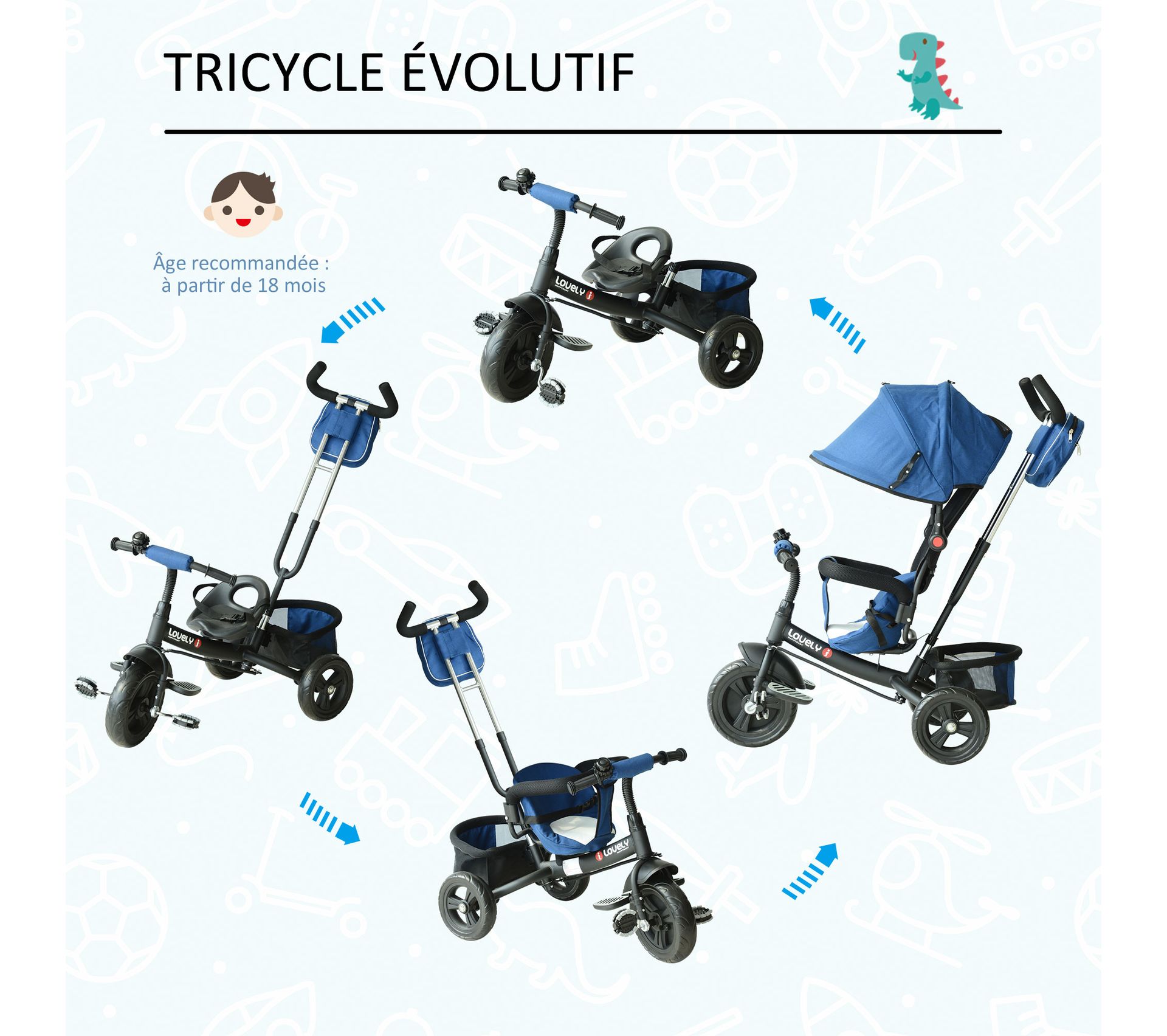 Tricycle Enfant Évolutif Draisienne Tricycle BUT