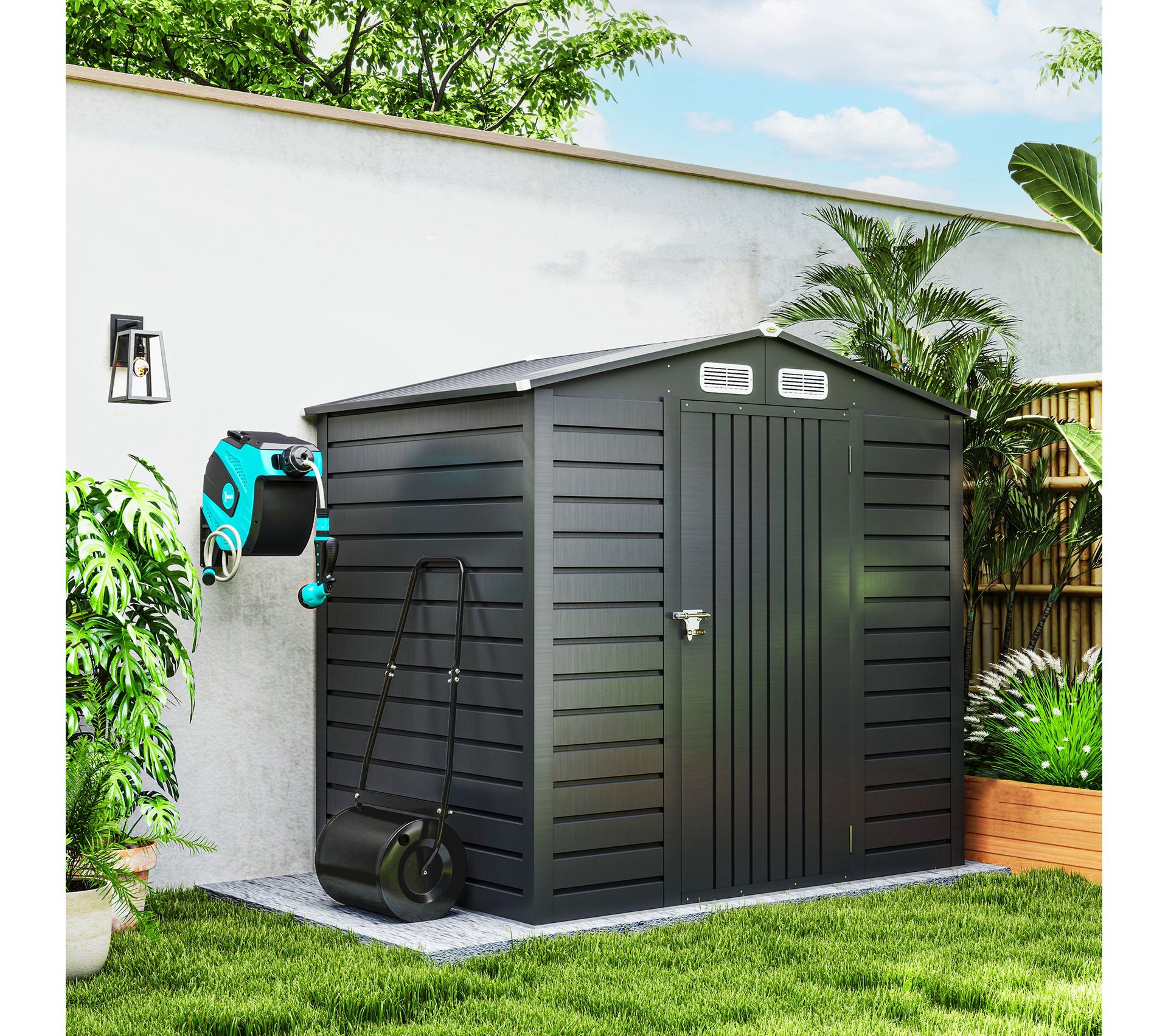 Rouleau À Gazon Jardin En Acier Avec Poignée Accessoire de jardinage BUT