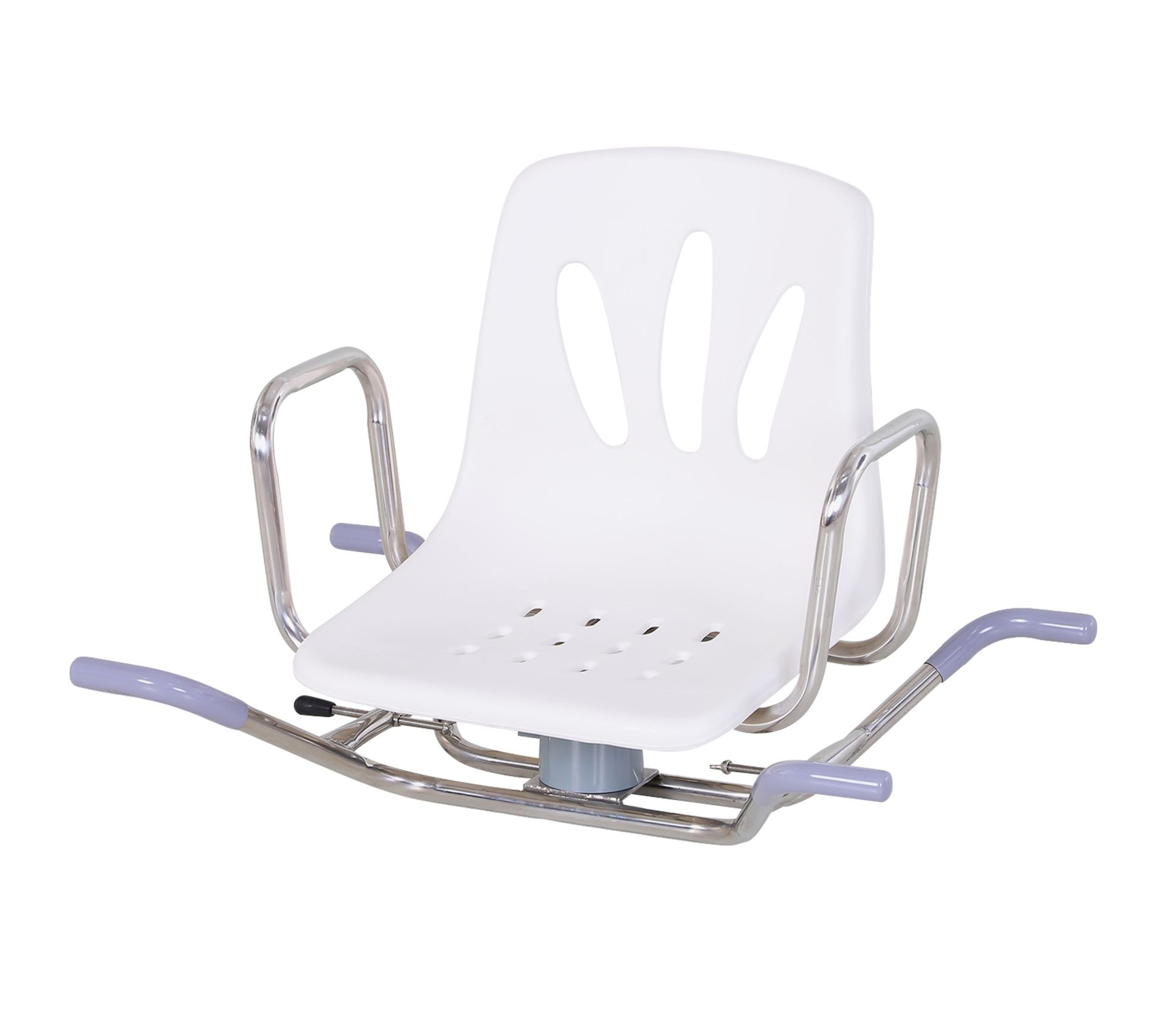 Chaise De Bain Pivotante Avec Appuis Réglables Acier Inox. Pe Blanc