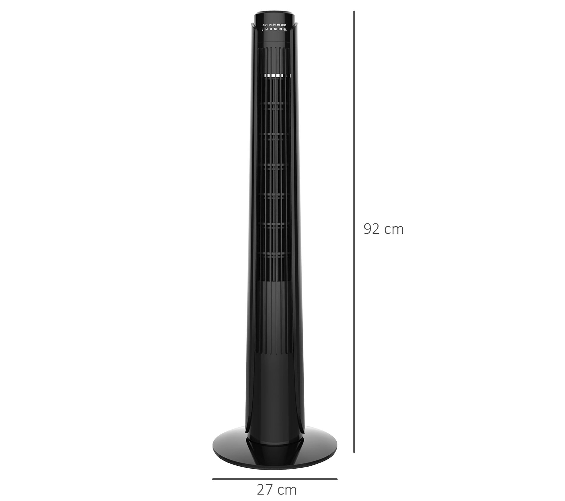 Ventilateur Colonne Tour Oscillant 50 W Avec Noir — free download