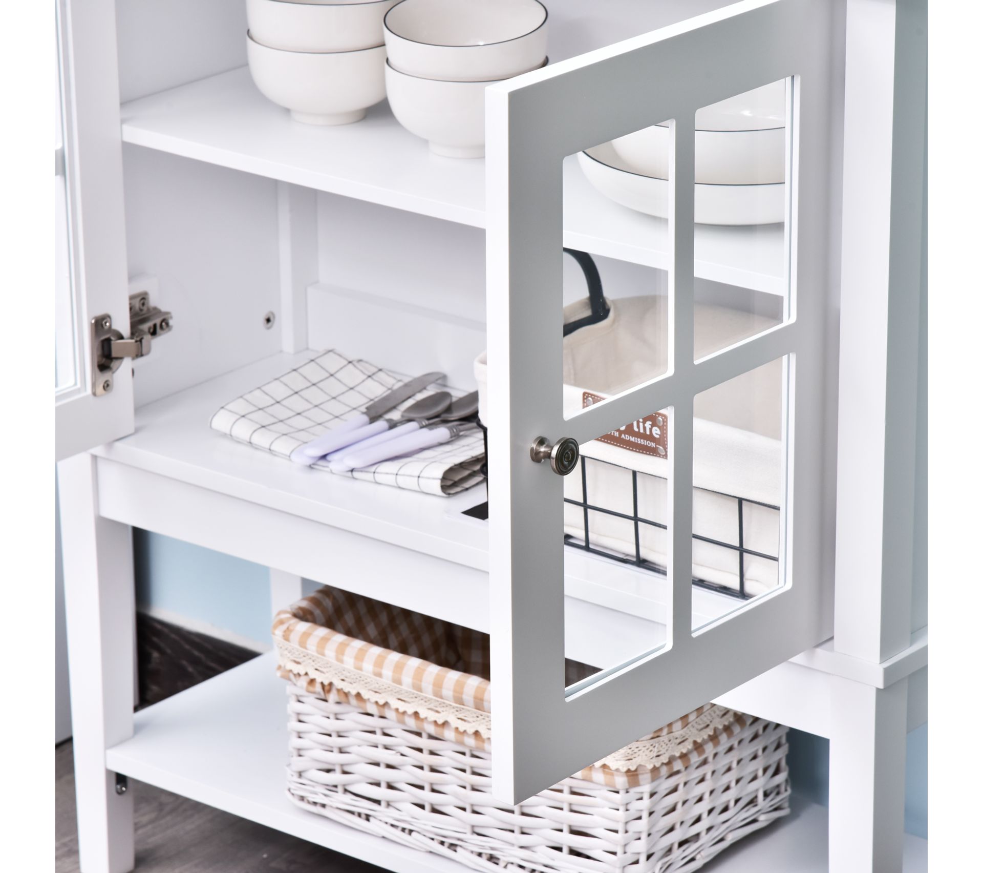 Meuble Vitrine De Rangement 2 Portes - Vaisselier et ...