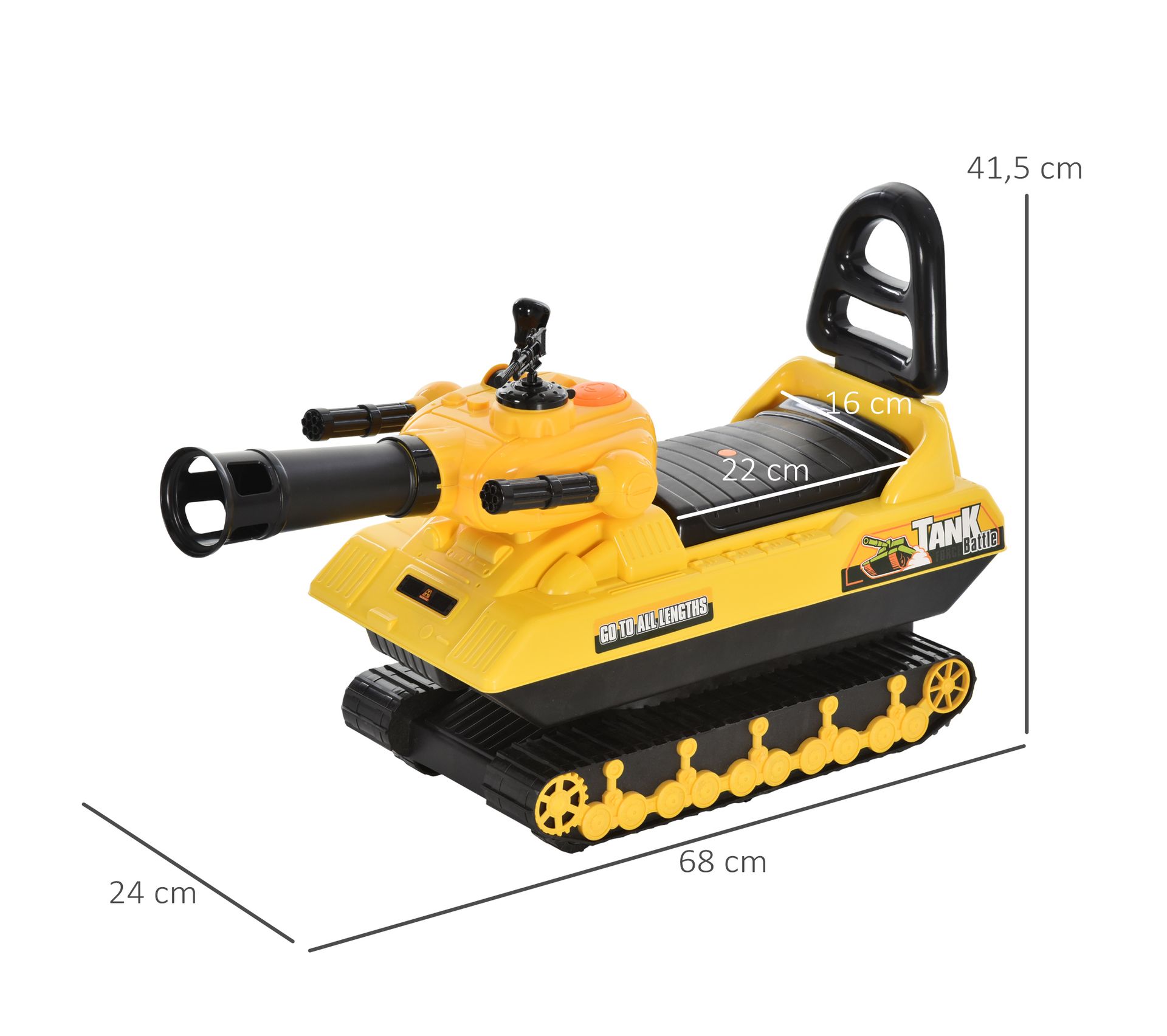 Porteur Enfants Voiture Enfant Trotteur Tank 3 5 Ans Coffre Klaxon Pistolet A Balles Jaune Porteur Bebe Chariot Bebe But