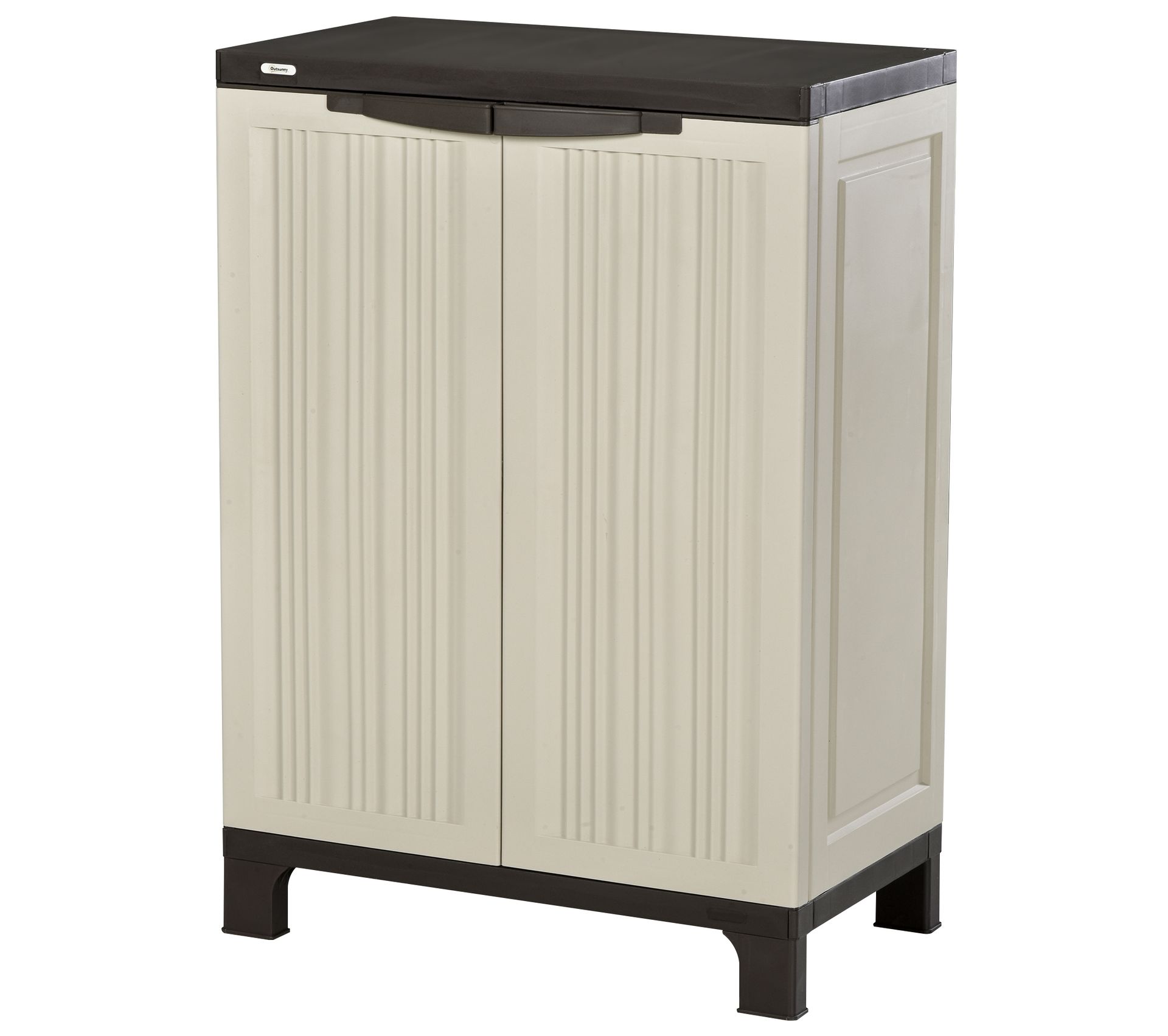 Armoire Basse De Jardin Avec Étagère Polypropylène Gris Chocolat