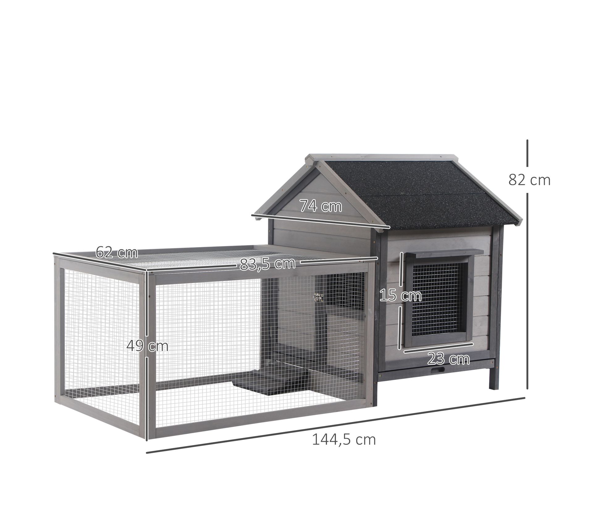 Clapier Cage À Lapin Cottage Bois Sapin Gris
