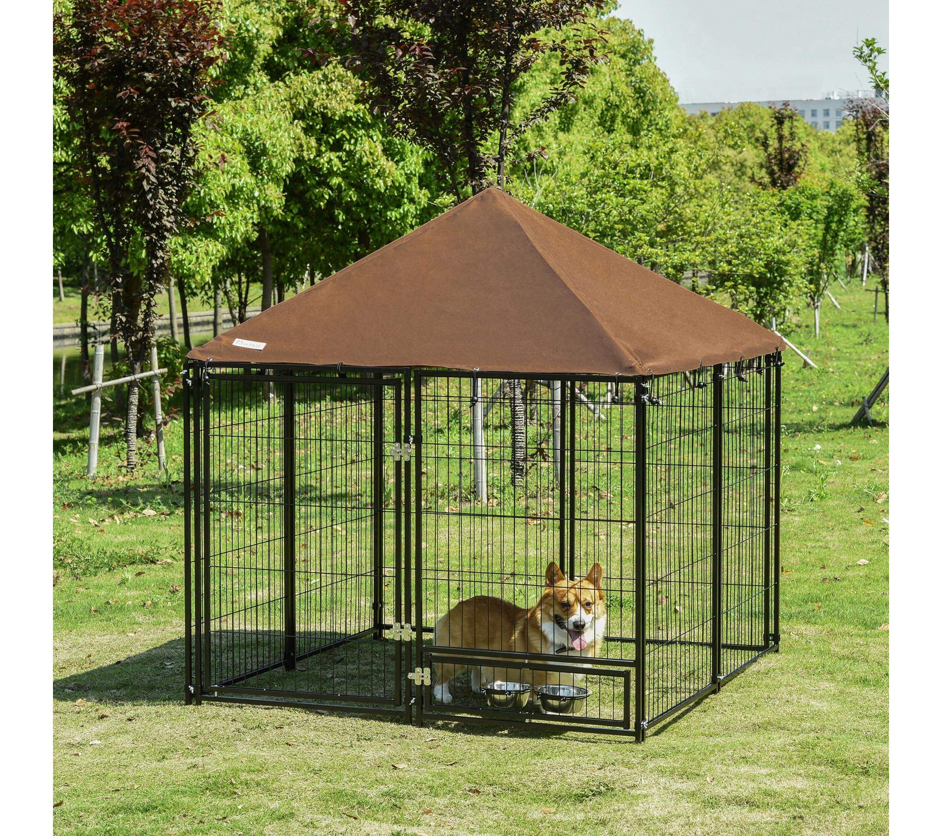 Chenil Extérieur Pour Chien Métal Et Tissu