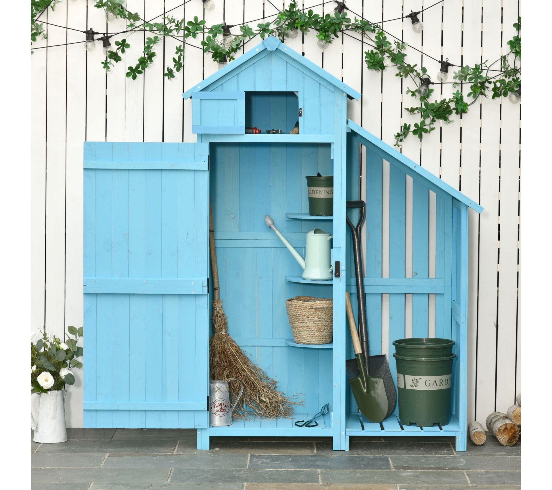 Armoire Abri De Jardin Avec Rangebûches Toit Bitumé Bois Sapin Traité