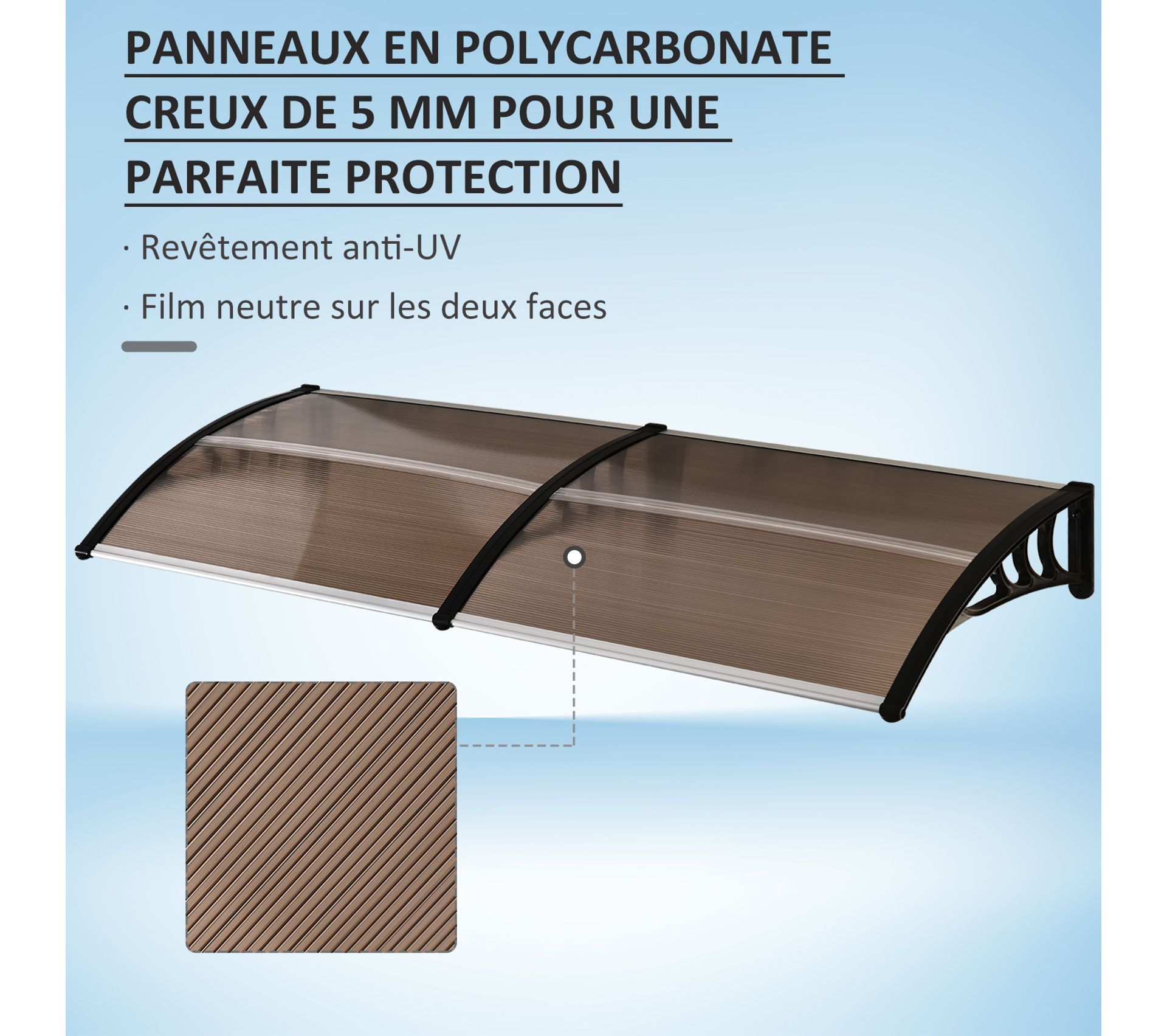 KDDEON Auvent Voûté De Porte Et Fenêtres,Auvent D'Entrée