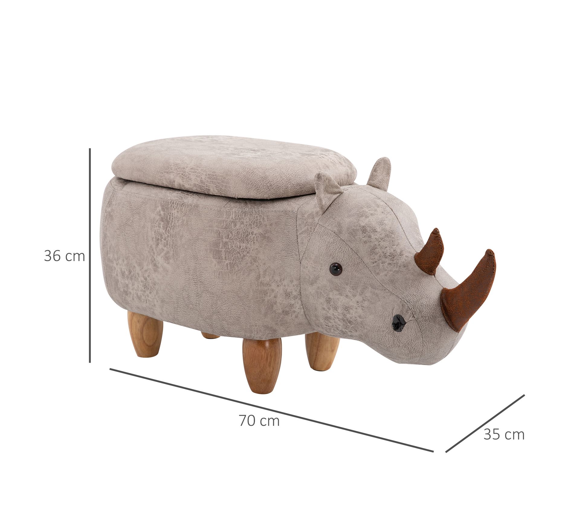 Pouf Coffre De Rangement 2 En 1 Motif Rhinocéros Pouf Poire BUT