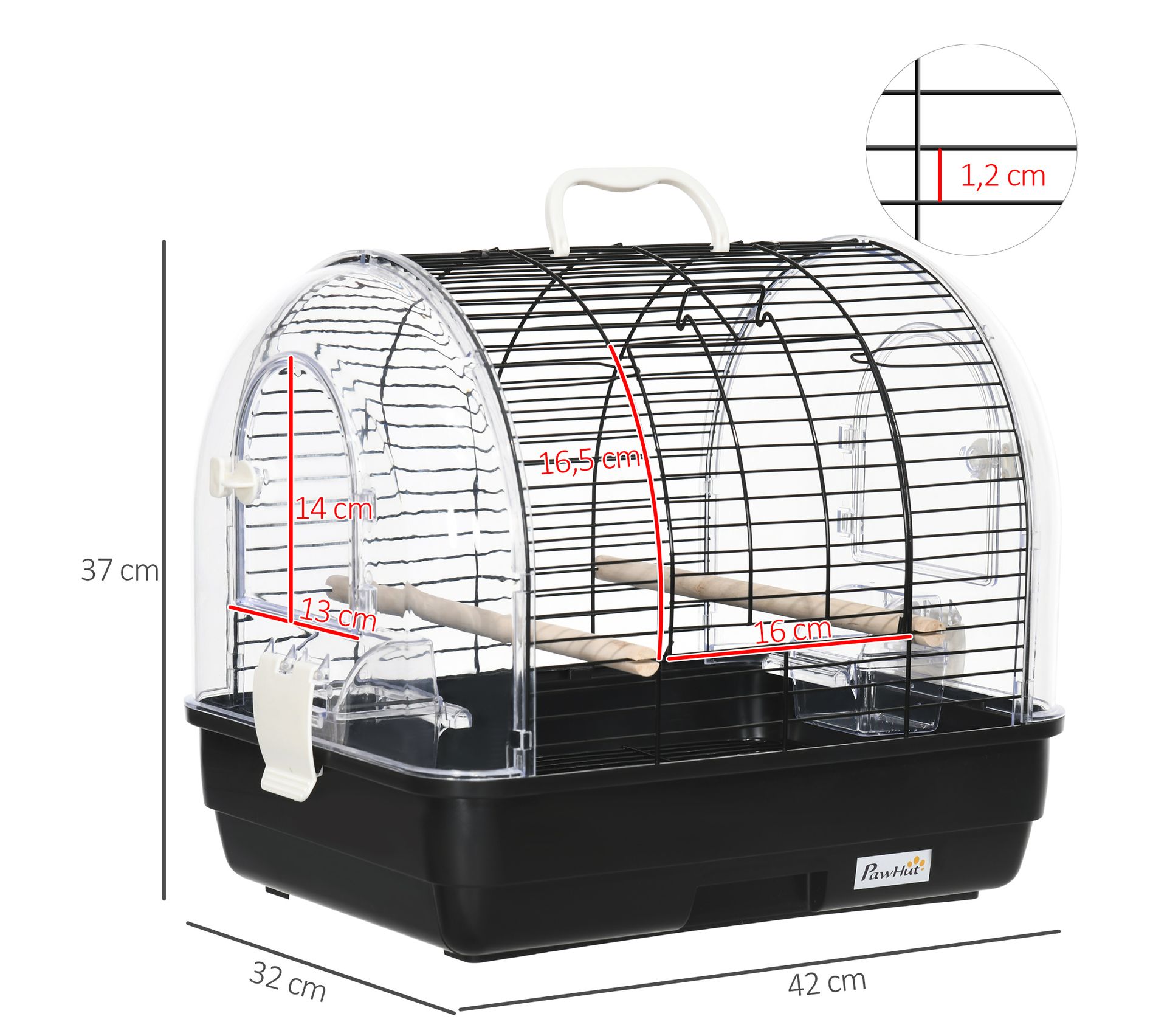 Cage à Oiseaux En Rotin Carbonisé – 24x21,5x21 Cm, Pour Chardonnerets Et Zostérops, Avec Mangeoires Amovibles