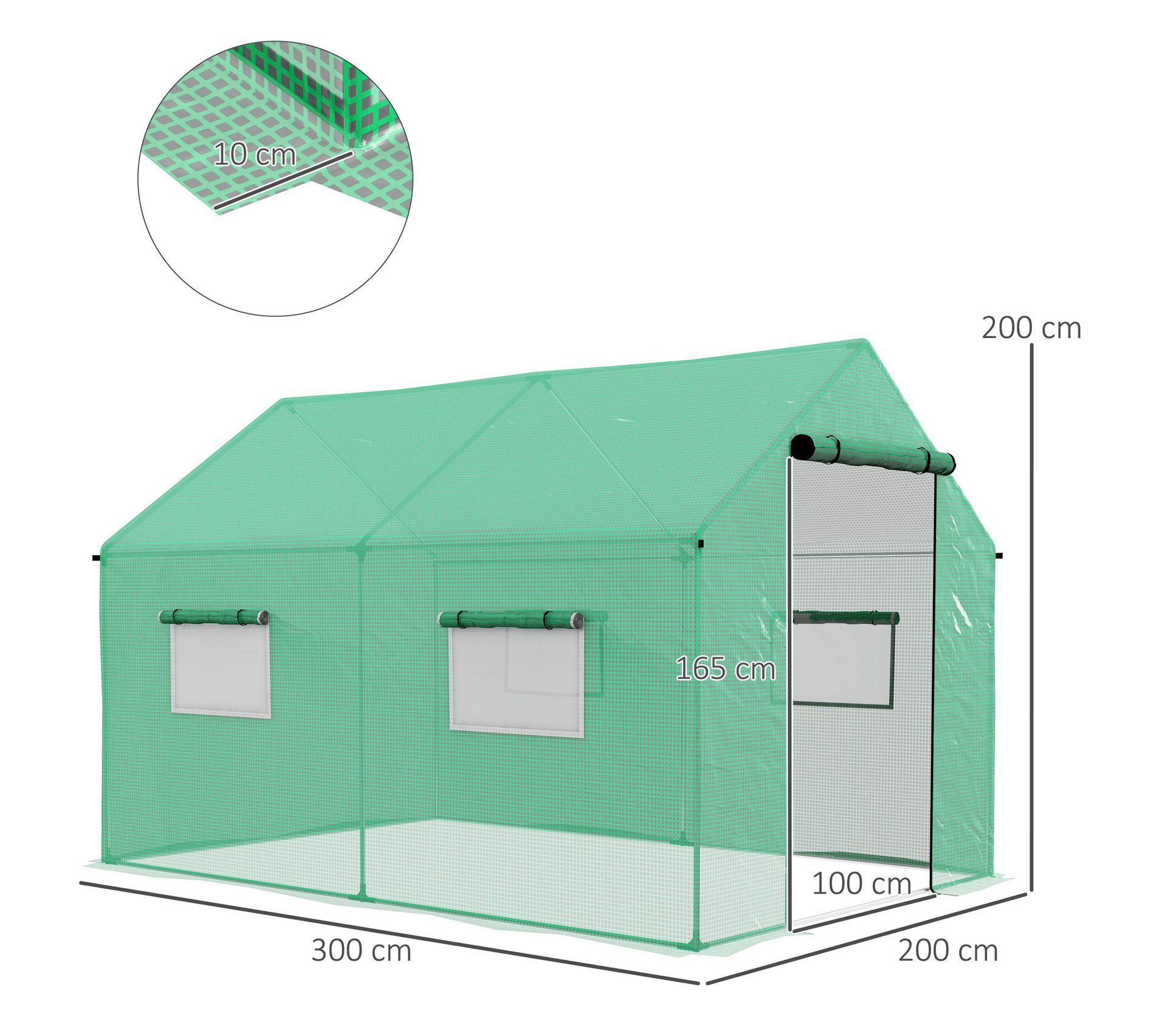 Serre Tunnel 6 Fenêtres Serre De Jardin Tunnel 2x3m - 6 Fenêtres Porte Zippée - Toile PE 140g/m² Résistante UV - Cadre Acier Galvanisé Serre Tunnel Woltu 200x300cm Serre Tunnel 6 Fenêtres Serre De Jardin Tunnel 2x3m - 6 Fenêtres Porte Zippée - Toile PE 140g/m² Résistante UV - Cadre Acier Galvanisé Serre Tunnel Woltu 200x300cm