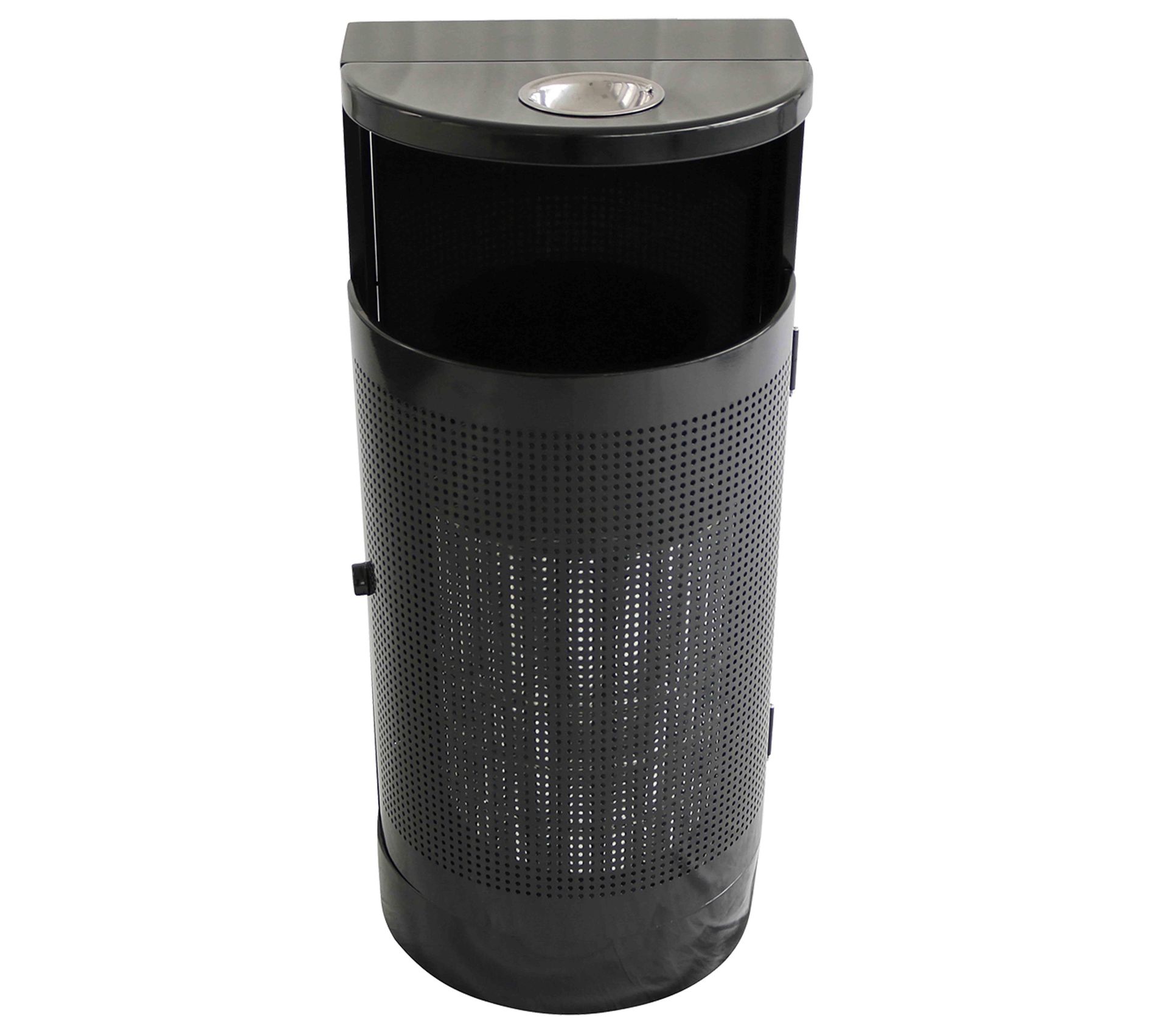 Poubelle Acier Inoxydable 15 Litres Avec Cendrier - Noir | Pour Intérieur Et Extérieur, Bureau, Restaurant, Jardin | Seau Intérieur Amovible