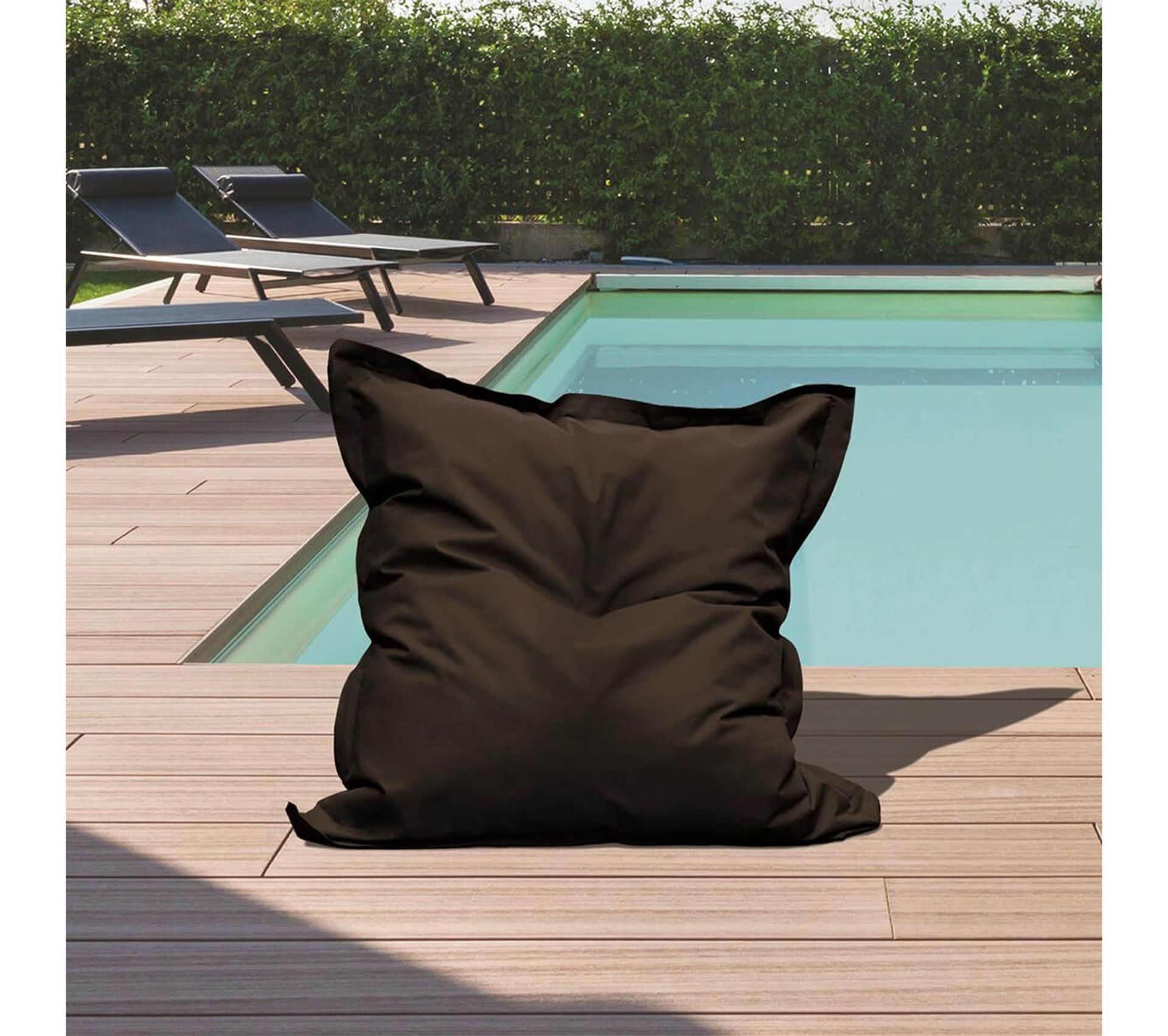 Pouf D'extérieur Tissu Coloris Noir Square Pouf Poire exterieur BUT