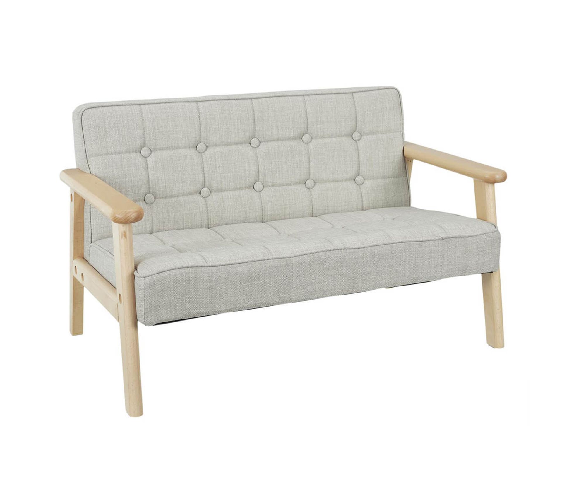 Canape Enfant Gris Avec Dossier Capitonne Tiago Fauteuil But