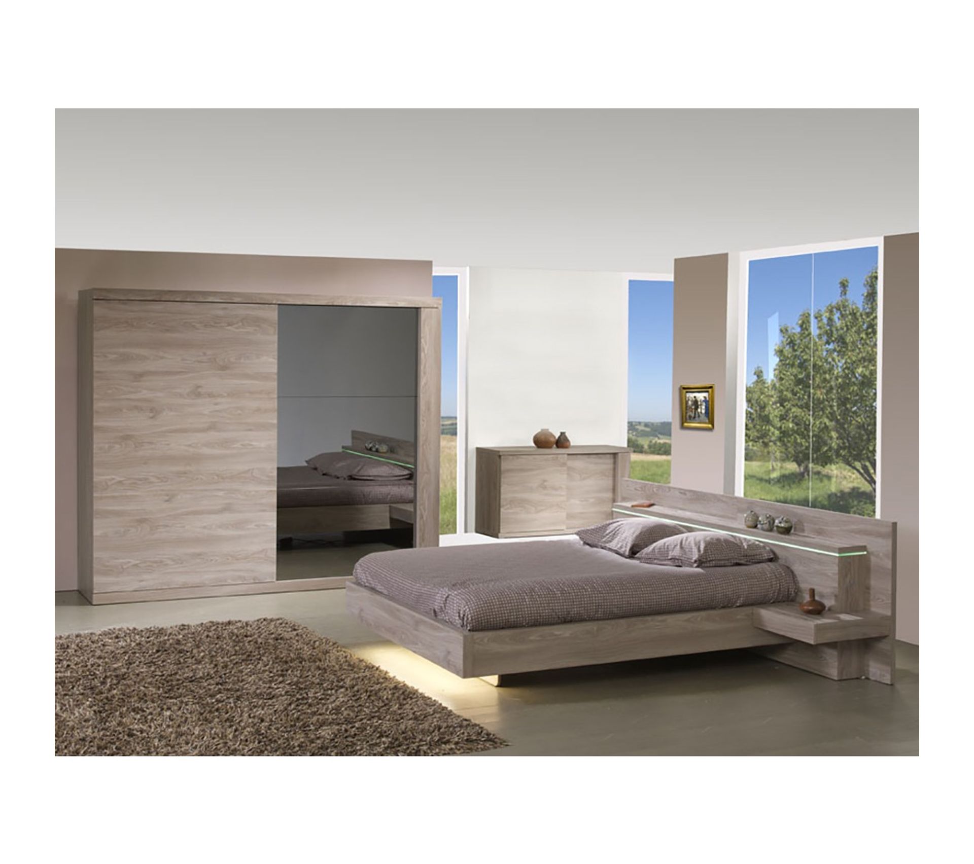 Armoire 2 Portes Coulissantes 220 cm Memphis Armoire BUT