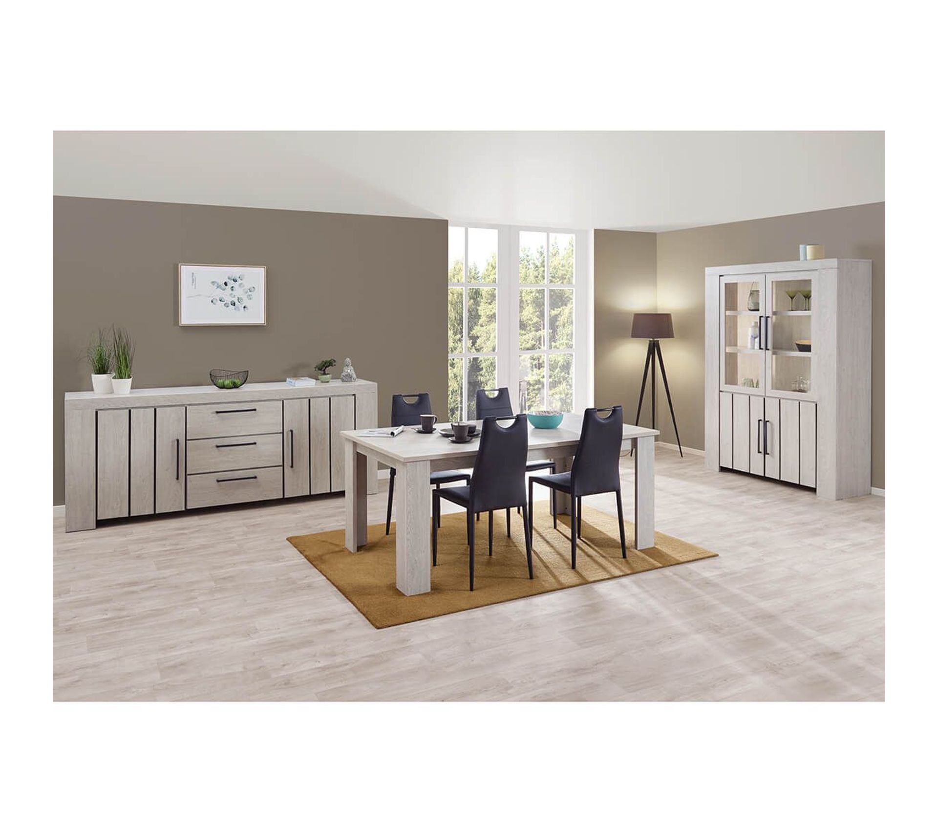 Buffet 2 Portes 3 Tiroirs Effet Chêne Blanchi Galaad Buffet BUT