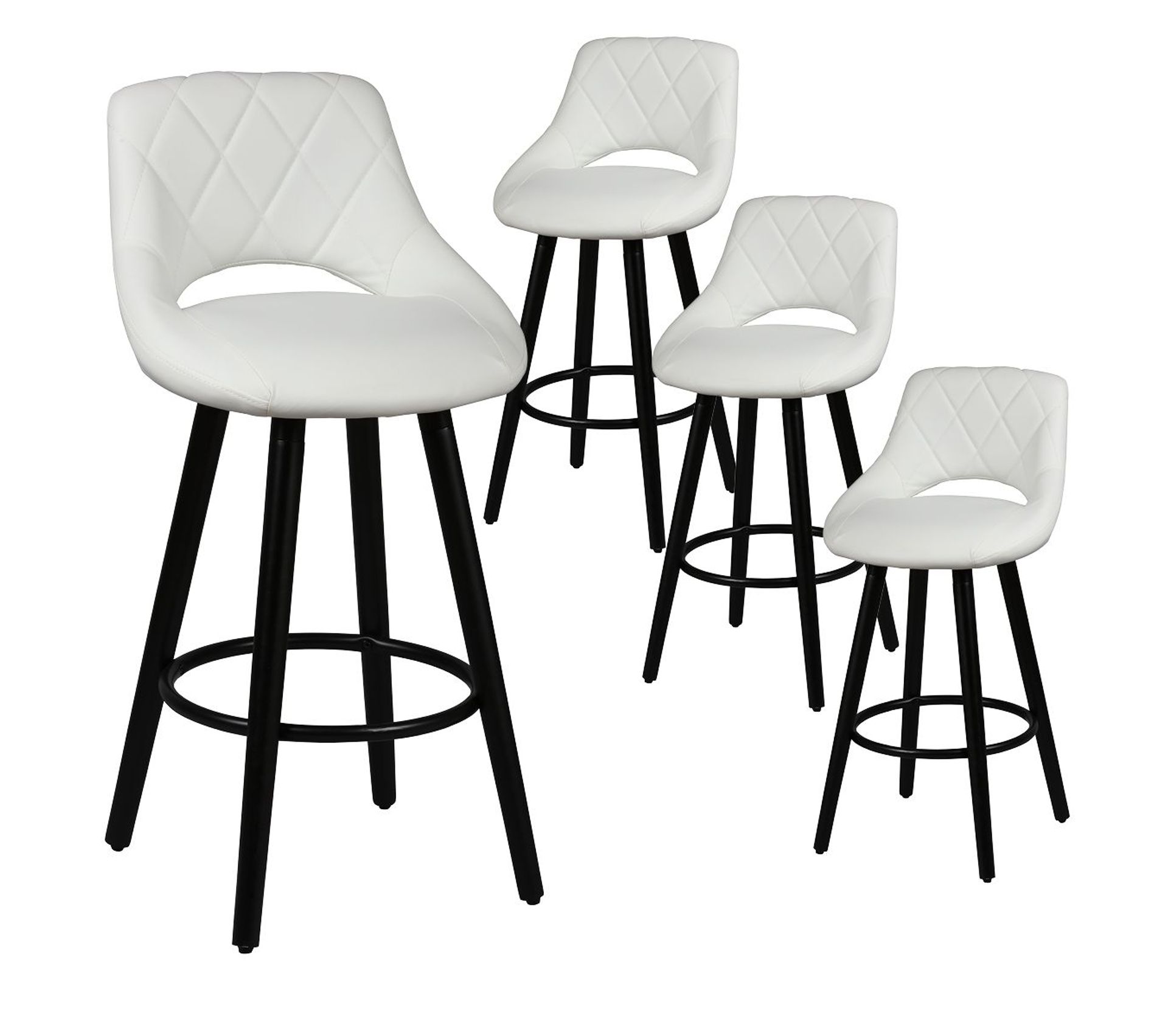 Lot De 4 Tabourets Blancs Et Noirs Niels Lot De 4 Tabourets Blancs Et Noirs Niels