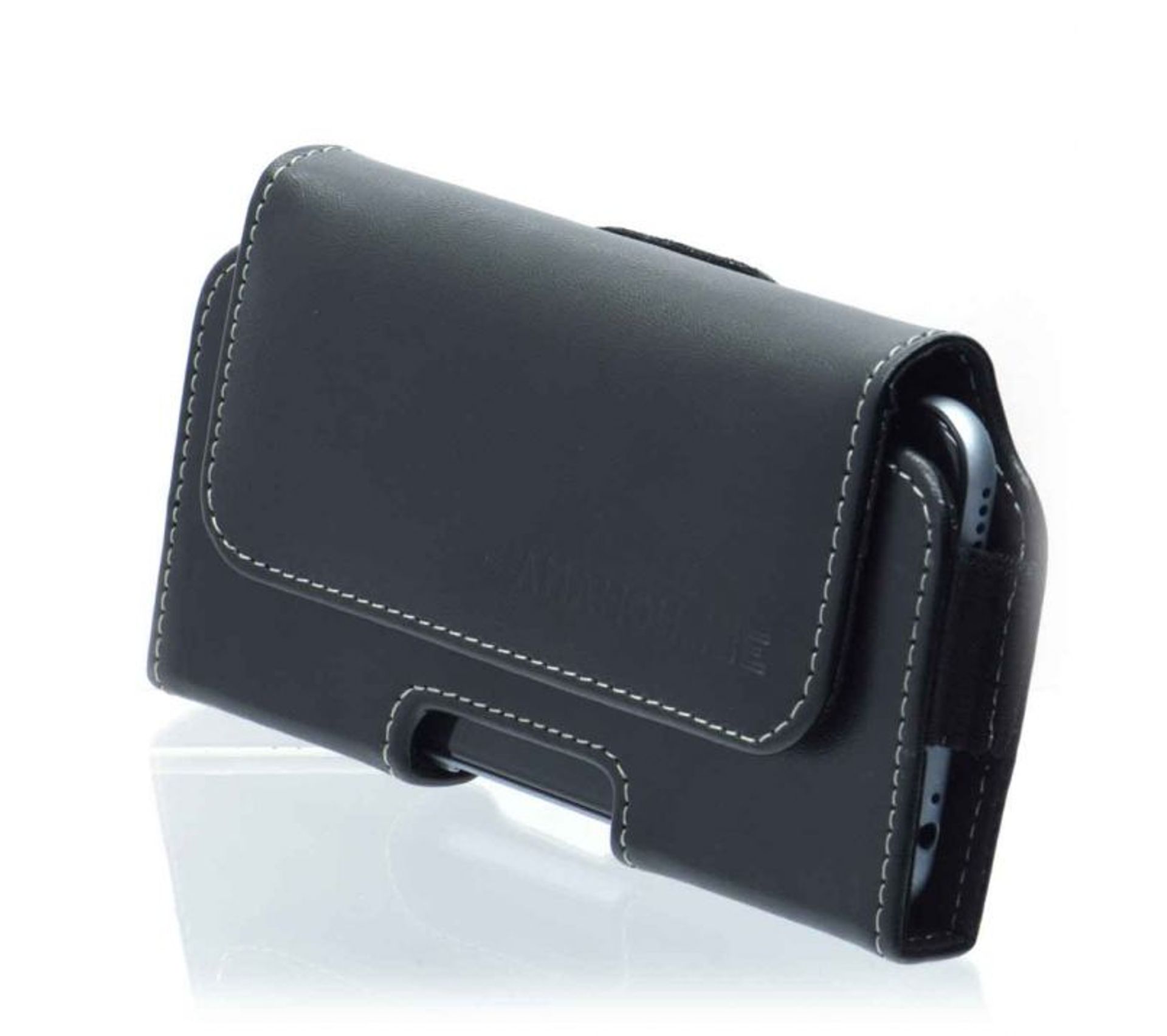 Etui Ceinture En Véritable Cuir Noir Pour iPhone 7 Horizontale Coque