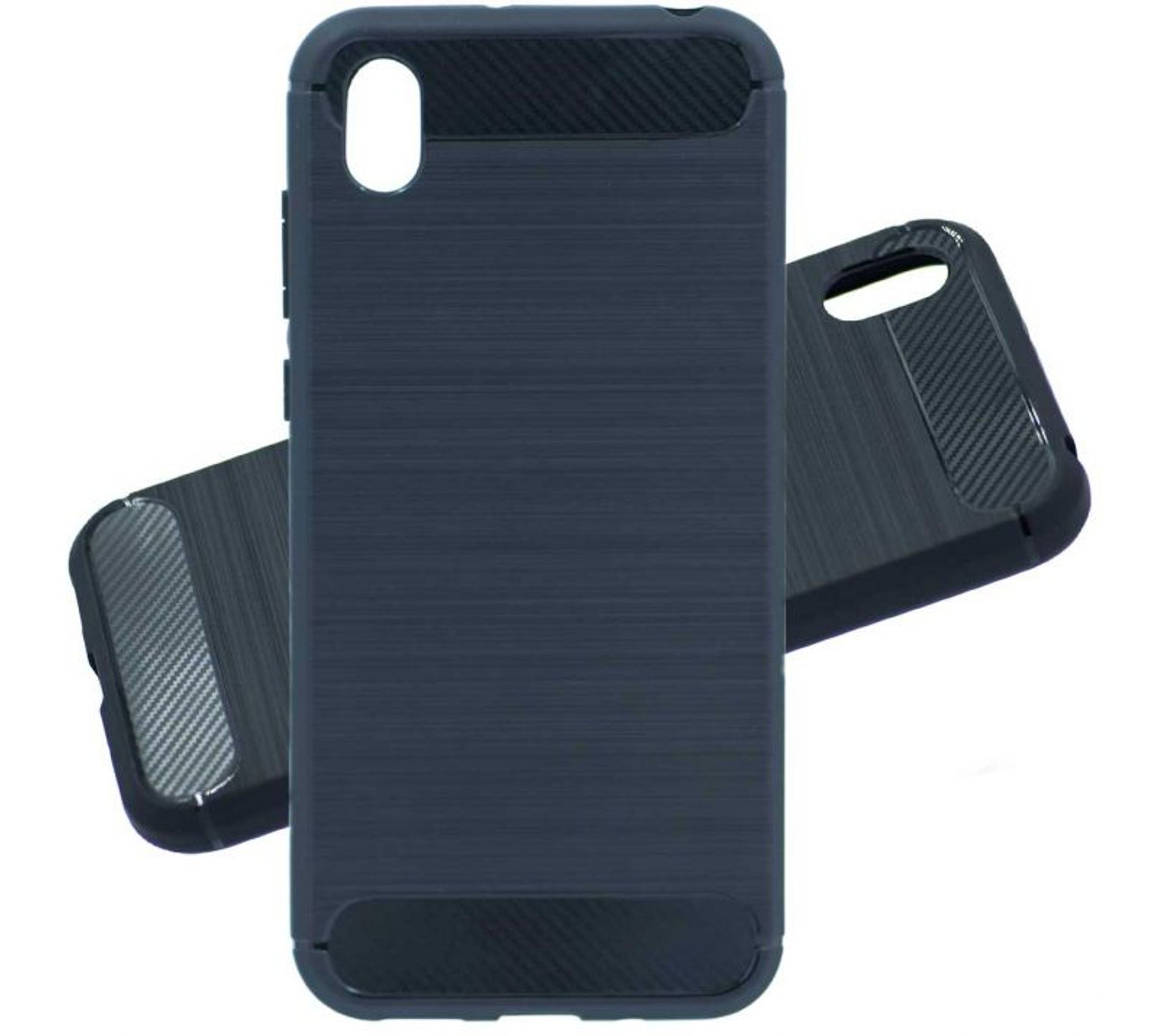 Coque Souple Noire Pour Huawei Y5 2019 Effet Carbone Brossé Coque
