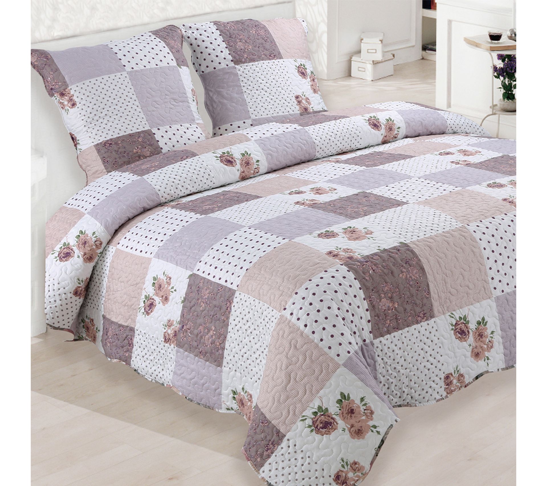 Couvre Lit Patchwork Beige But