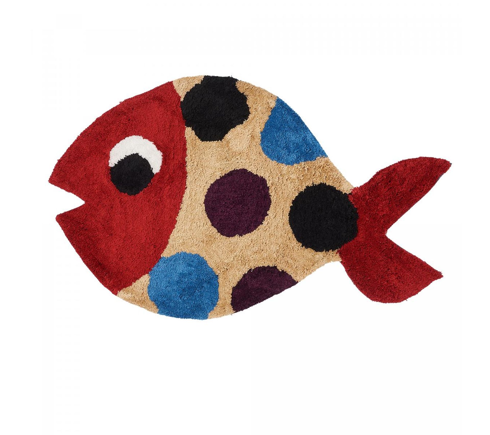 91x152 Tapis Enfant Forme Originale Poisson Doux Multicolore Tapis Enfant But