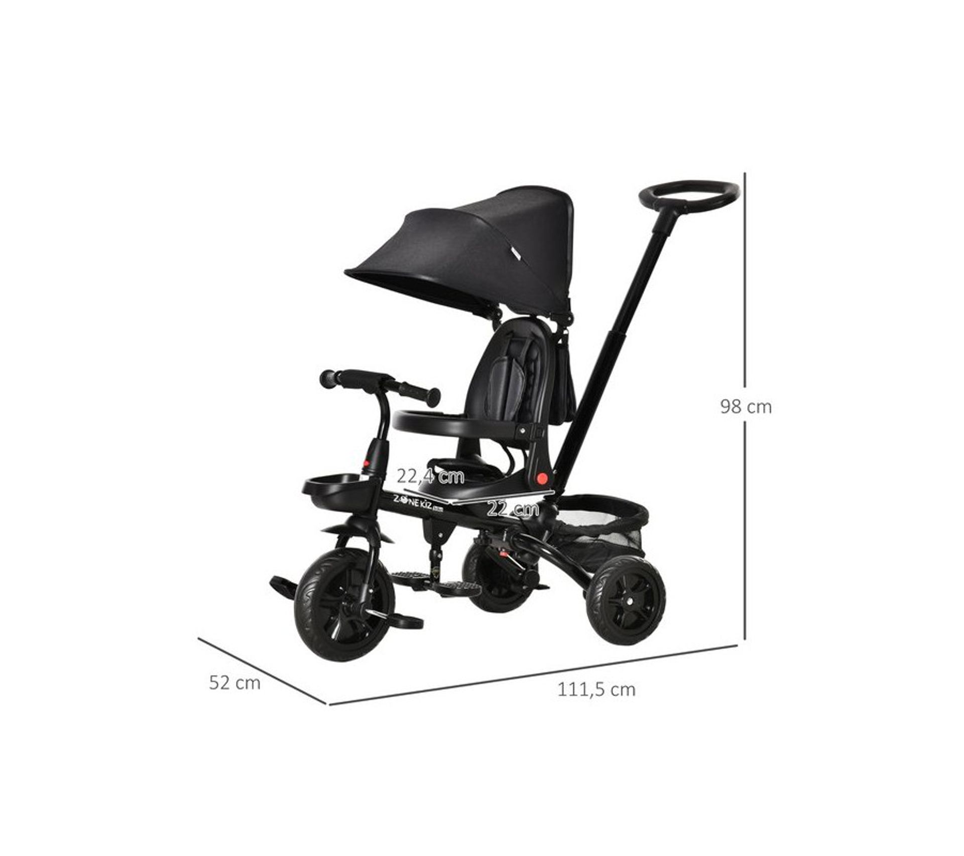 Tricycle Évolutif Pliable Leather Noir Draisienne Tricycle BUT