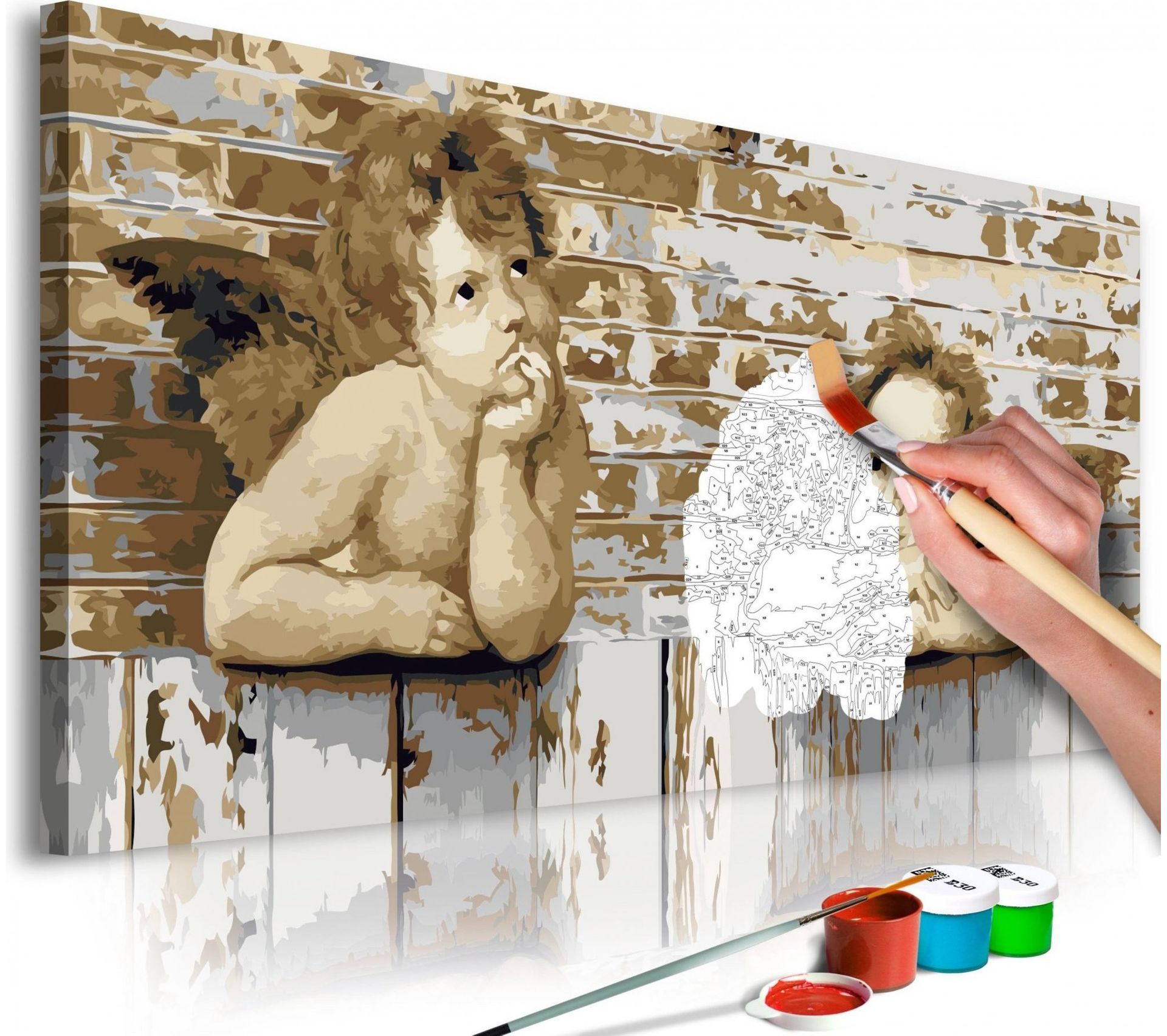 Tableau À Peindre Anges De Raphael 40 X 40 Cm Peinture BUT Artgeist Tableau à peindre par soi même Ange (fleurs au